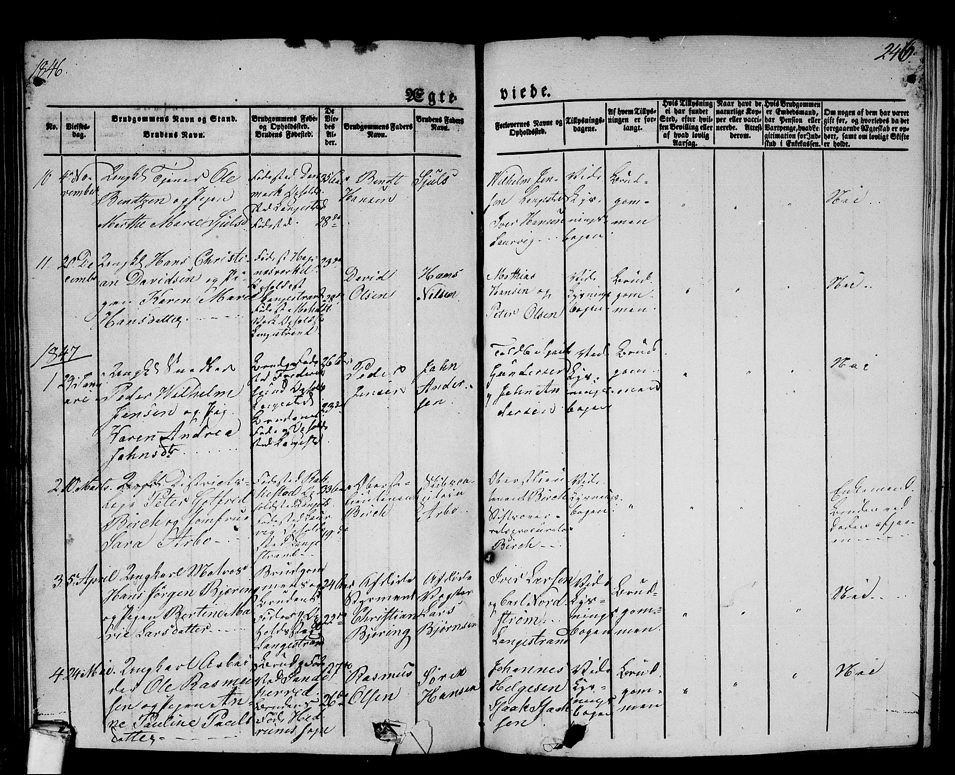 Larvik kirkebøker, SAKO/A-352/G/Gb/L0002: Parish register (copy) no. II 2, 1843-1866, p. 246