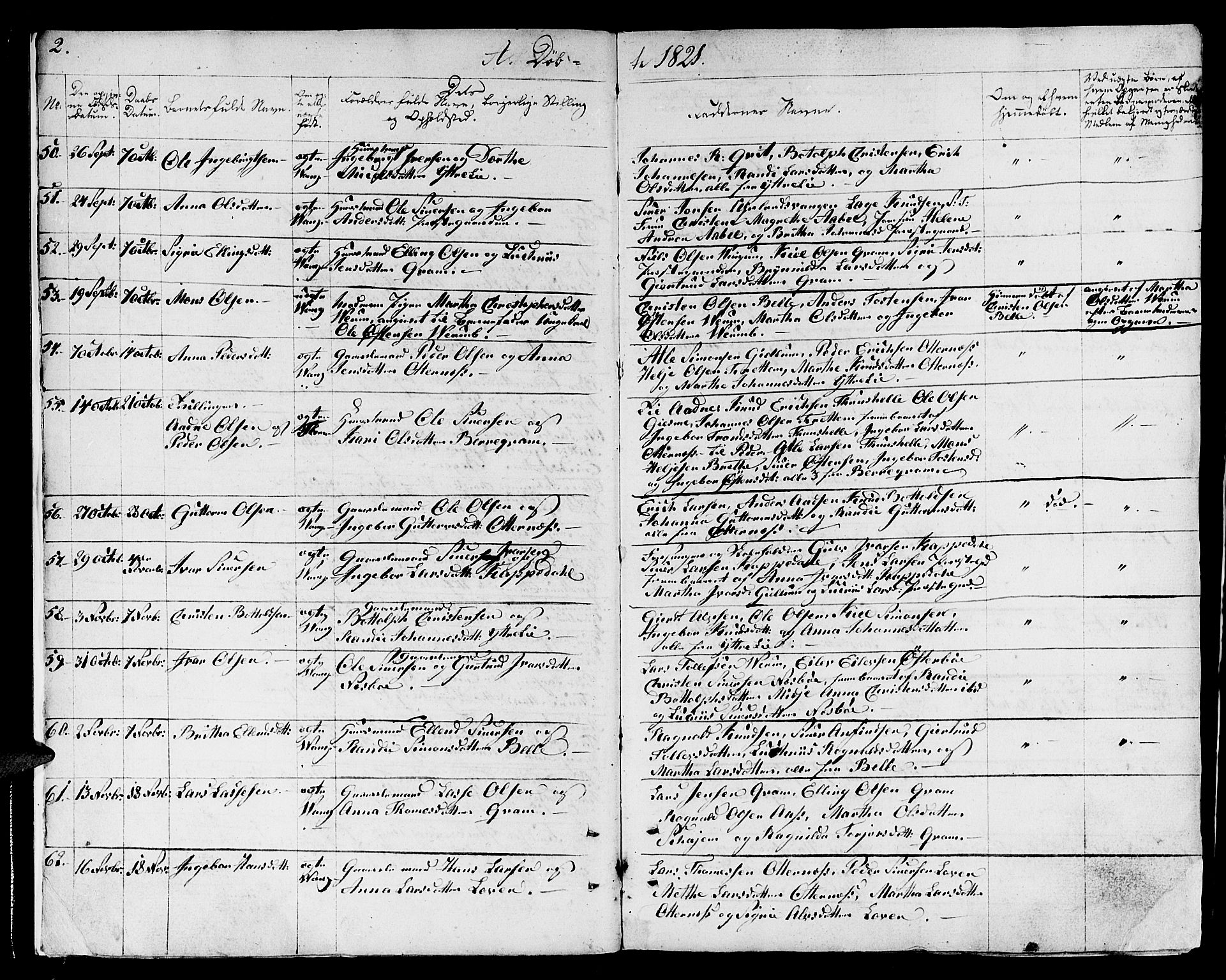 Aurland sokneprestembete, SAB/A-99937/H/Ha/Haa/L0006: Parish register (official) no. A 6, 1821-1859, p. 2