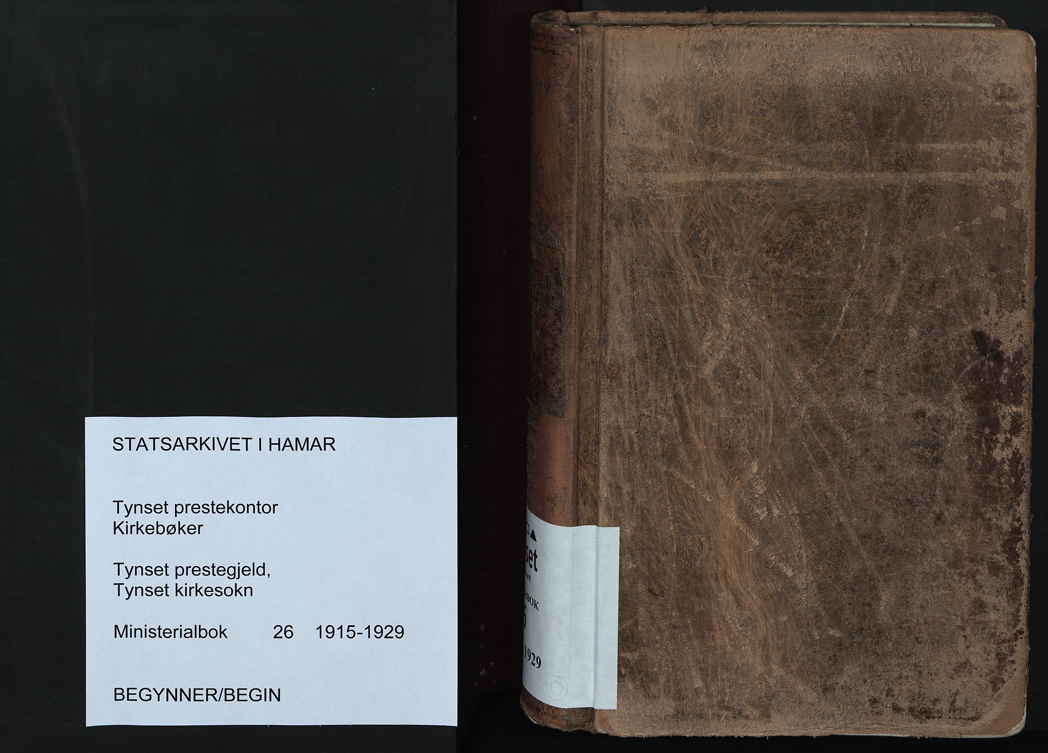 Tynset prestekontor, SAH/PREST-058/H/Ha/Haa/L0026: Parish register (official) no. 26, 1915-1929