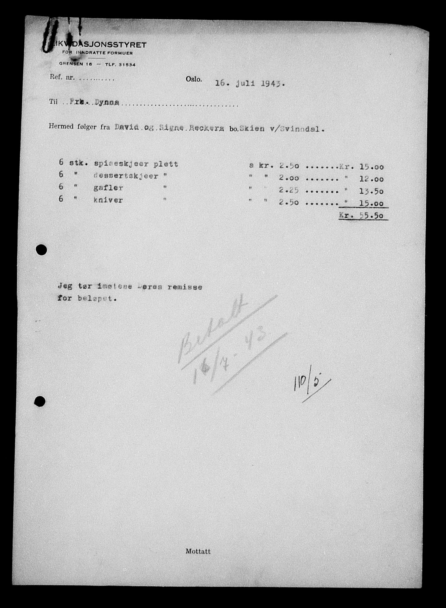 Justisdepartementet, Tilbakeføringskontoret for inndratte formuer, AV/RA-S-1564/H/Hc/Hcd/L0989: --, 1945-1947, p. 509