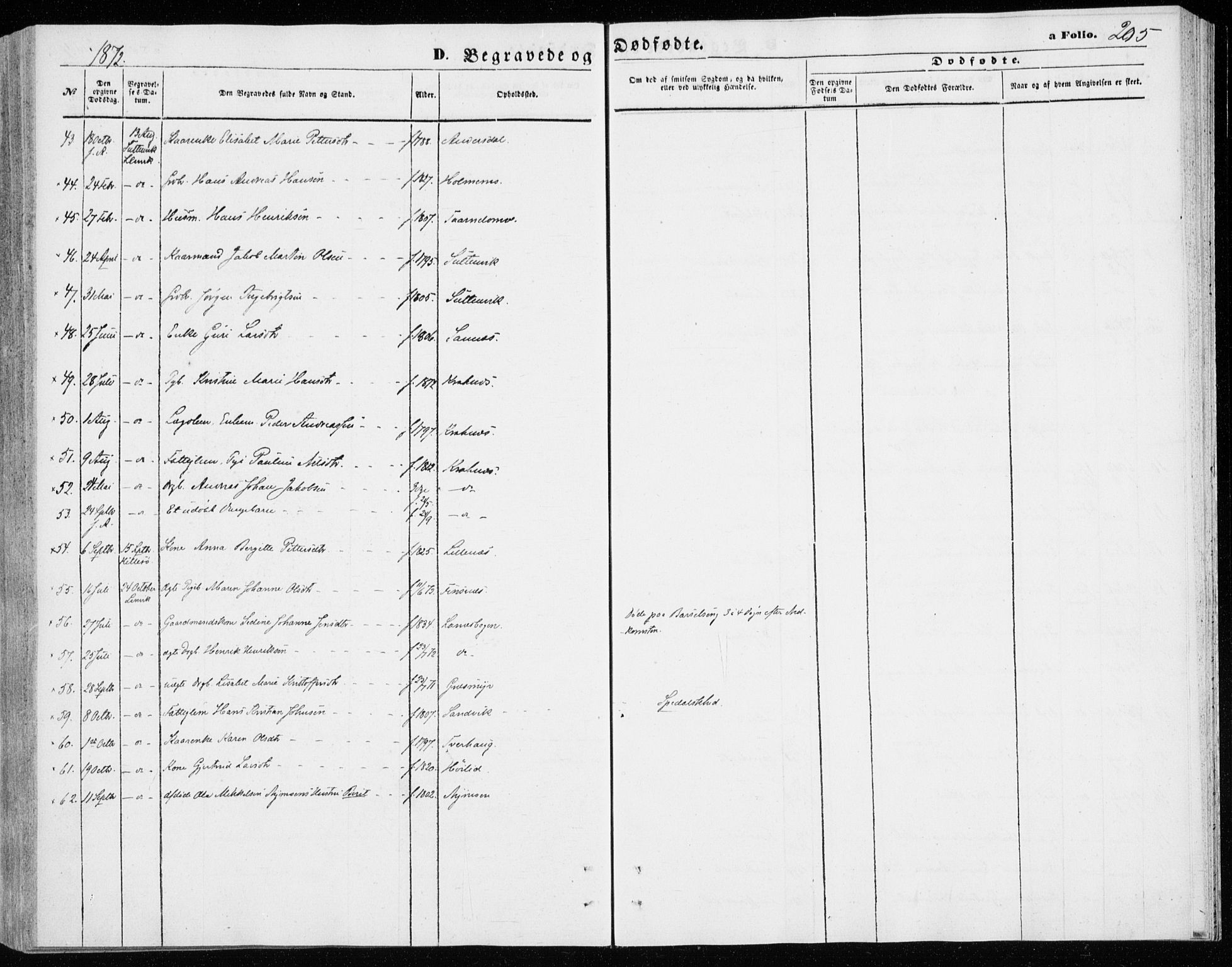 Lenvik sokneprestembete, SATØ/S-1310/H/Ha/Haa/L0009kirke: Parish register (official) no. 9, 1866-1873, p. 205