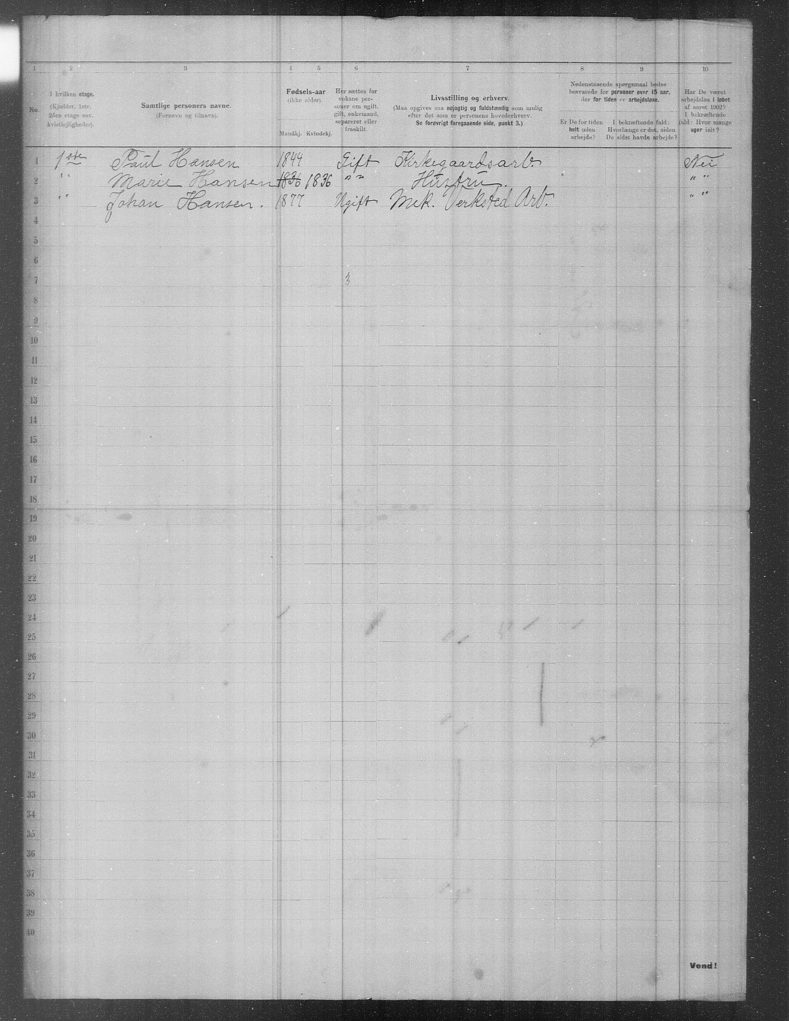 OBA, Municipal Census 1902 for Kristiania, 1902, p. 119