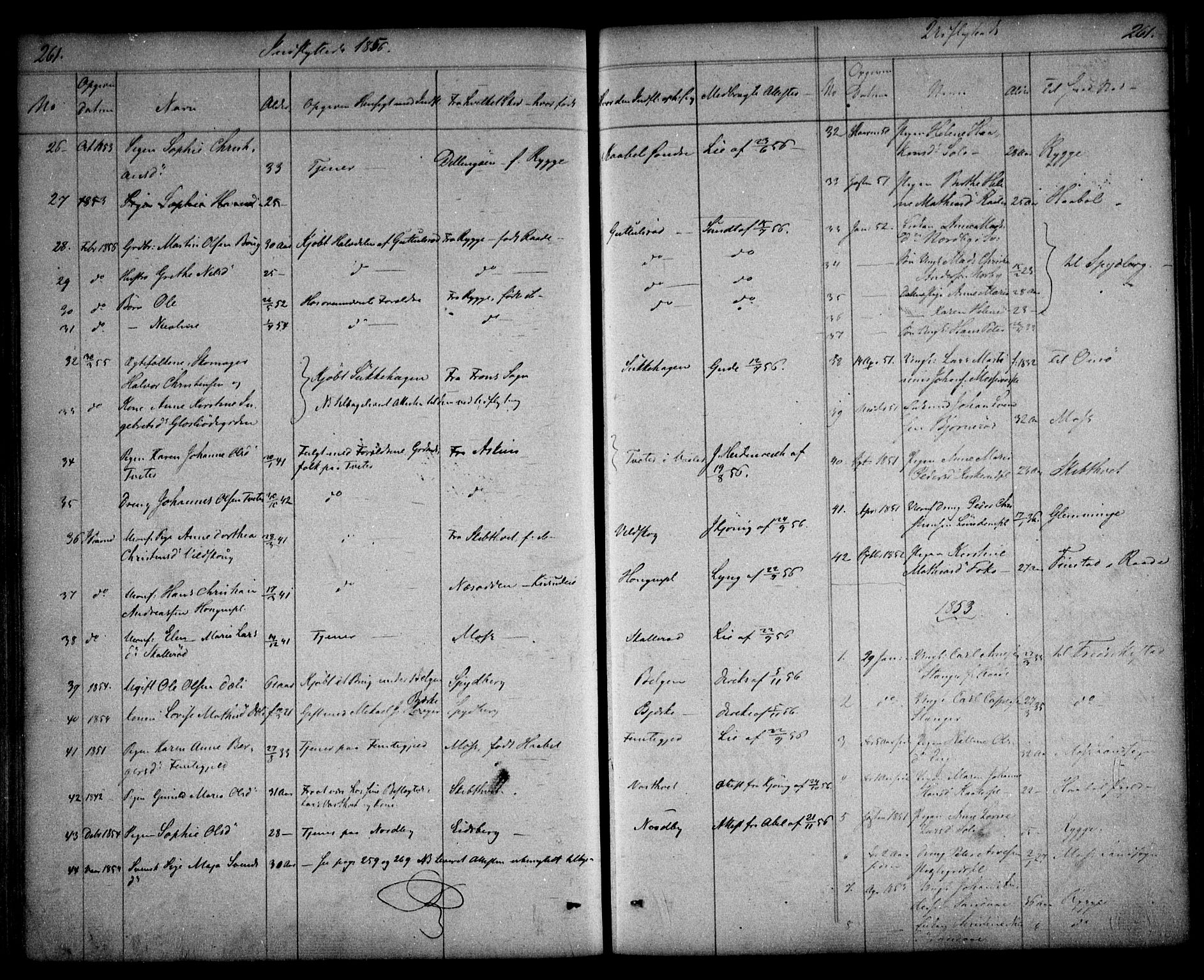 Våler prestekontor Kirkebøker, AV/SAO-A-11083/F/Fa/L0006: Parish register (official) no. I 6, 1840-1861, p. 261