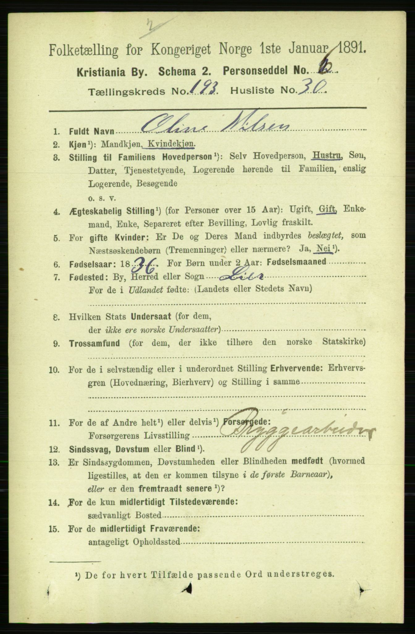 RA, 1891 census for 0301 Kristiania, 1891, p. 116816