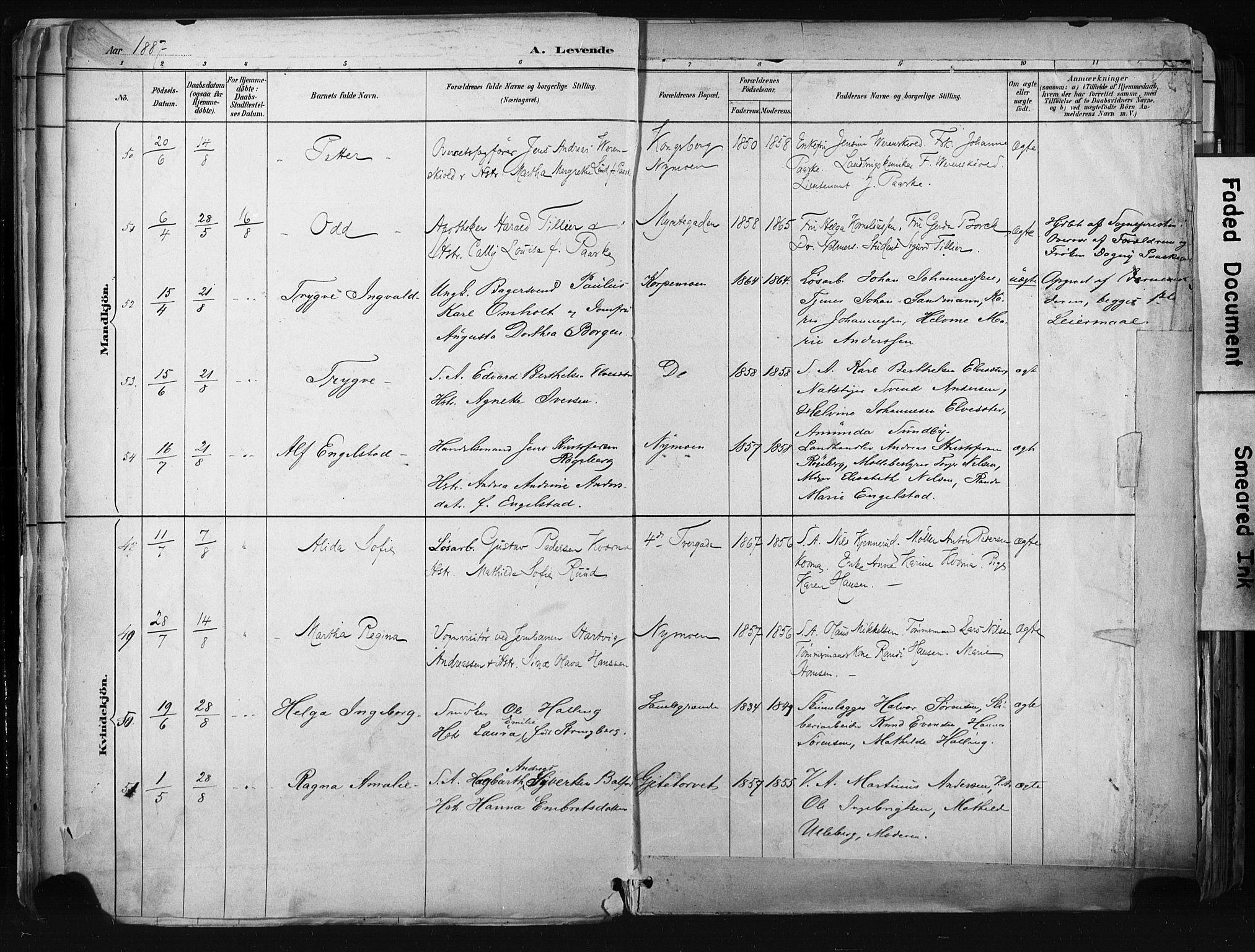 Kongsberg kirkebøker, AV/SAKO-A-22/F/Fb/L0002: Parish register (official) no. II 2, 1886-1896, p. 28