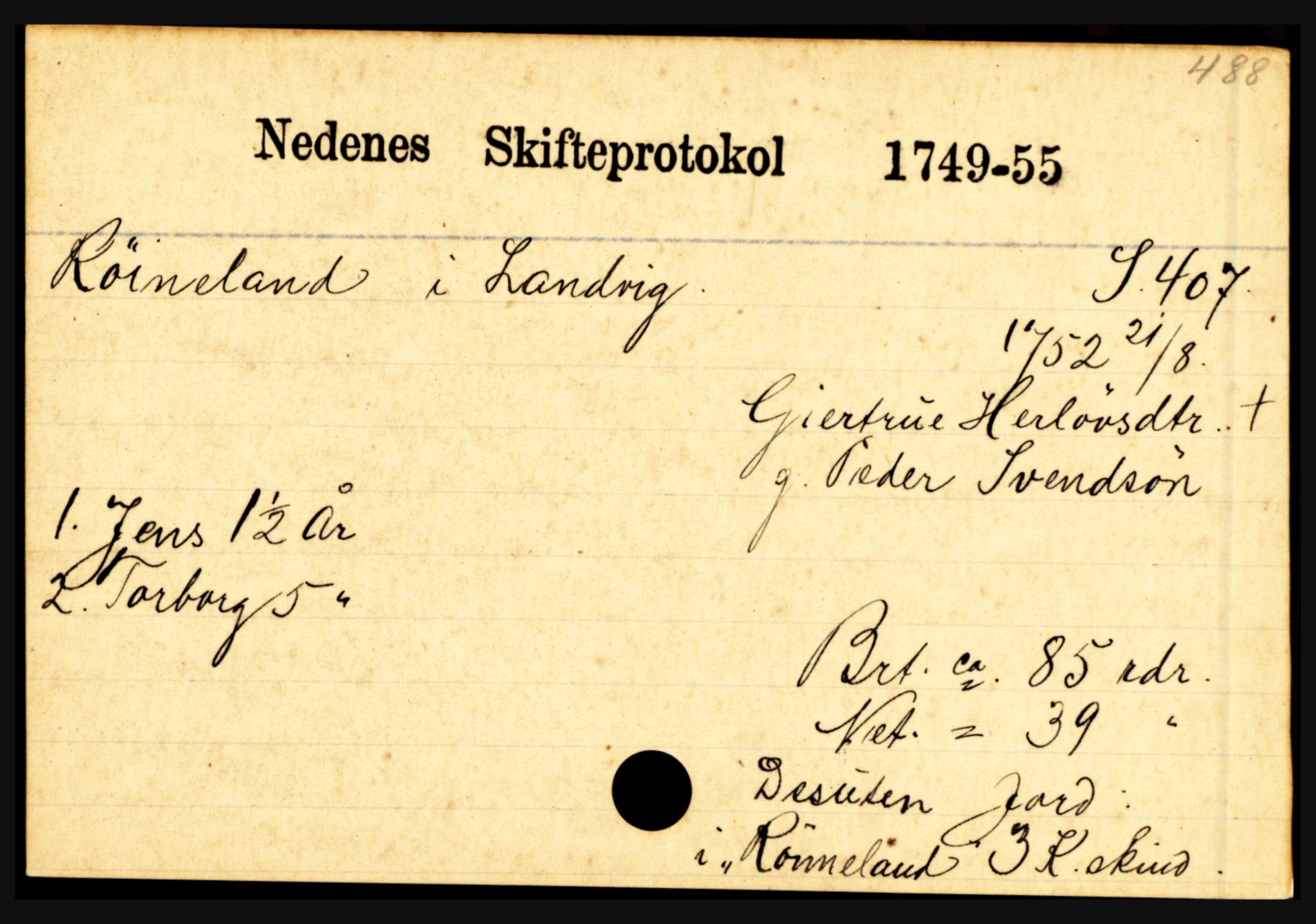 Nedenes sorenskriveri før 1824, AV/SAK-1221-0007/H, p. 24923