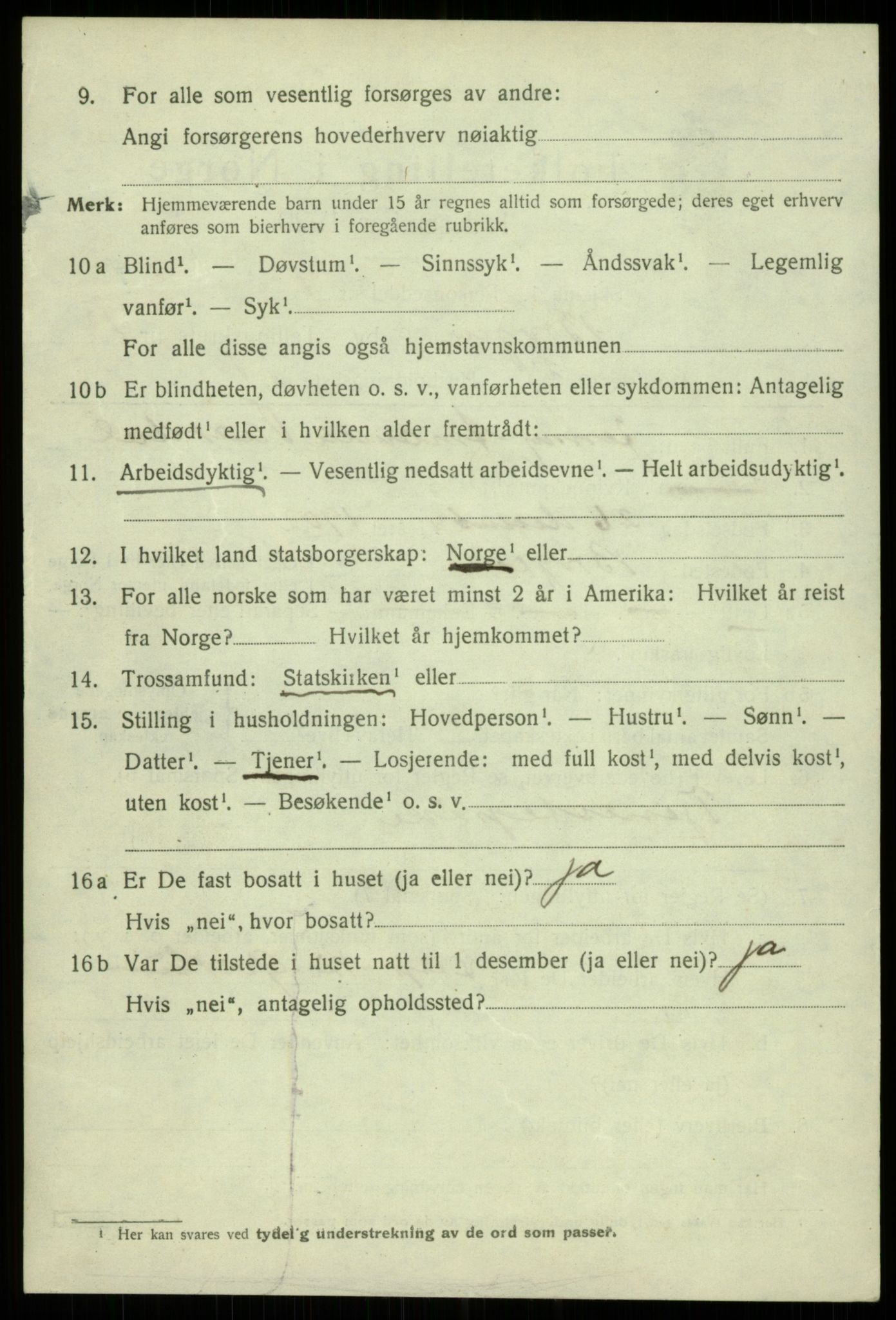 SAB, 1920 census for Bergen, 1920, p. 74481