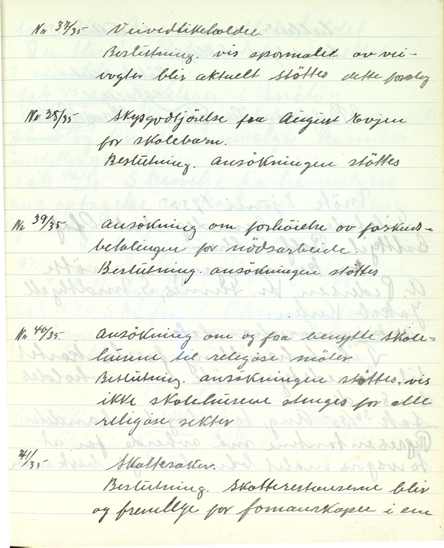 Sør-Vågsøy Heradsparti av DNA, VLFK/SFF-88144/100/L0001: Møtebok, 1934-1937