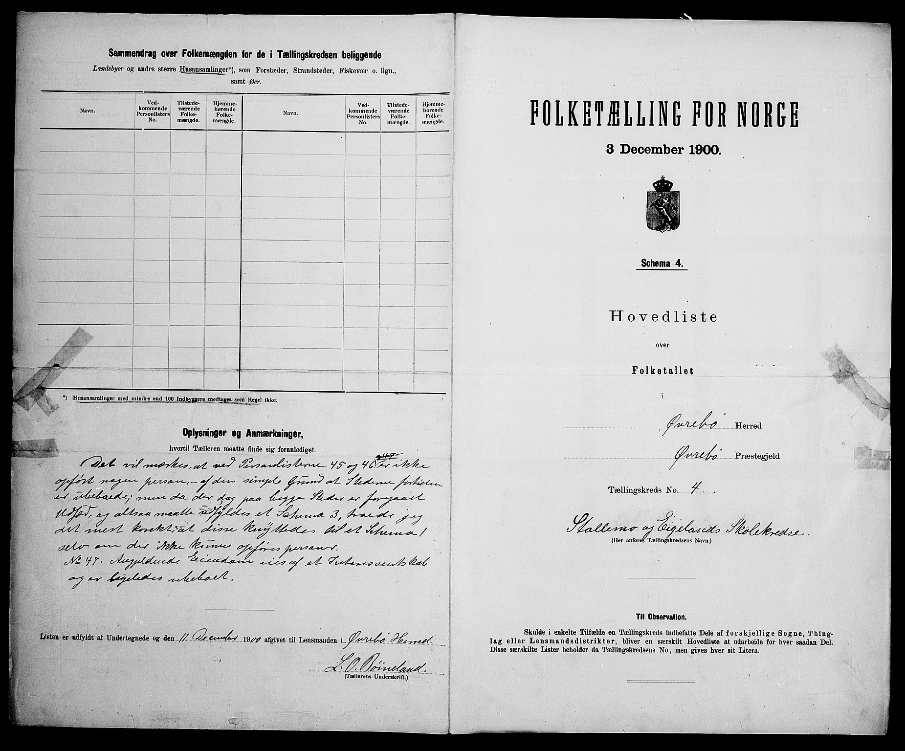 SAK, 1900 census for Øvrebø, 1900, p. 20