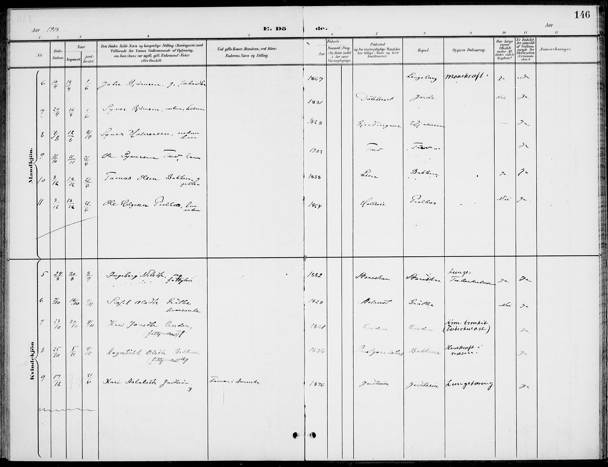 Gol kirkebøker, AV/SAKO-A-226/F/Fb/L0002: Parish register (official) no. II 2, 1900-1921, p. 146