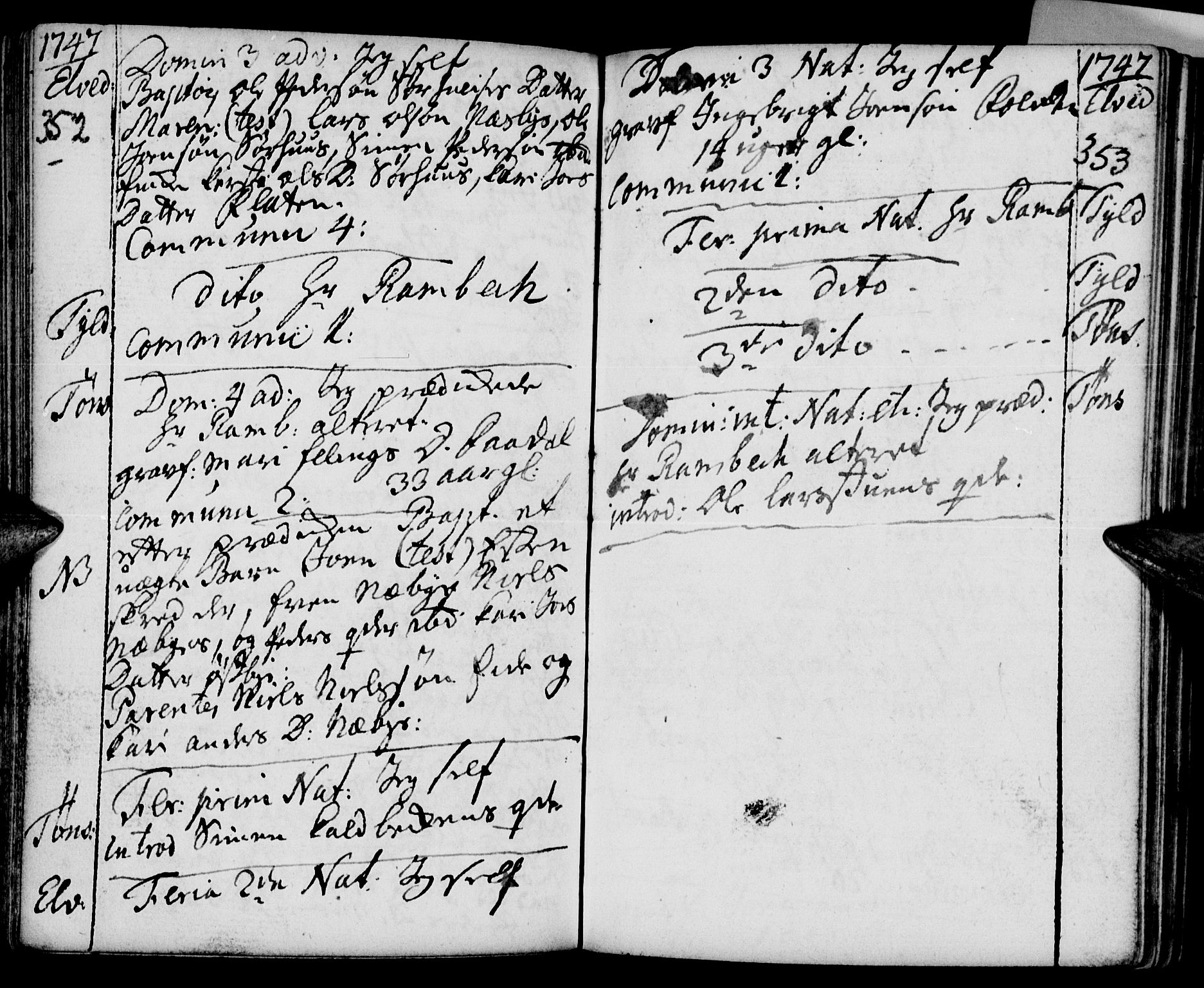 Tynset prestekontor, SAH/PREST-058/H/Ha/Haa/L0002: Parish register (official) no. 2, 1737-1767, p. 352-353