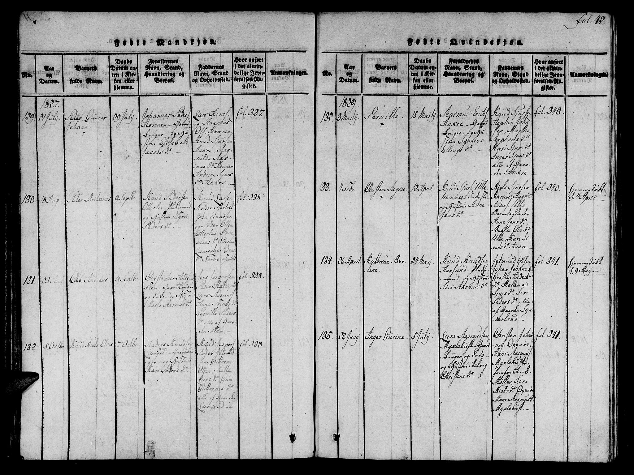 Ministerialprotokoller, klokkerbøker og fødselsregistre - Møre og Romsdal, SAT/A-1454/536/L0495: Parish register (official) no. 536A04, 1818-1847, p. 42