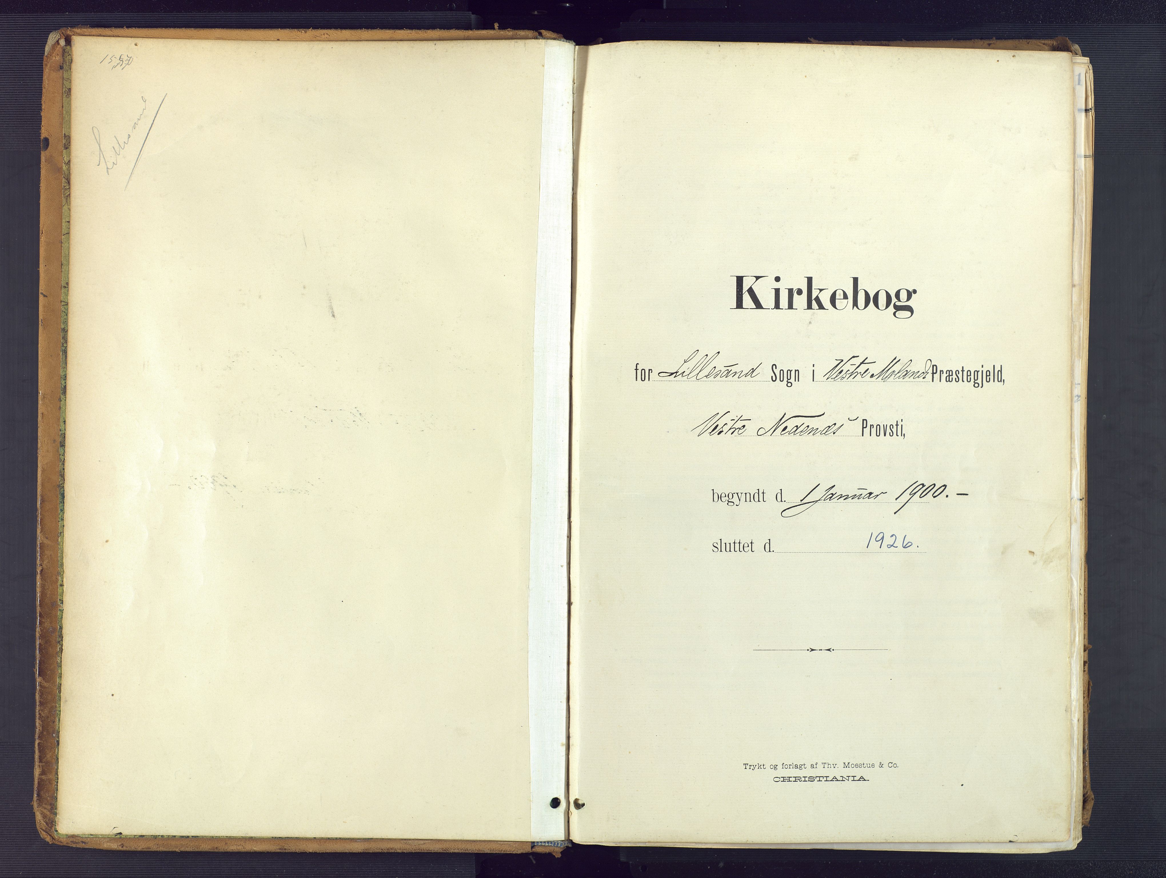 Vestre Moland sokneprestkontor, AV/SAK-1111-0046/F/Fa/Faa/L0002: Parish register (official) no. A 2, 1900-1926