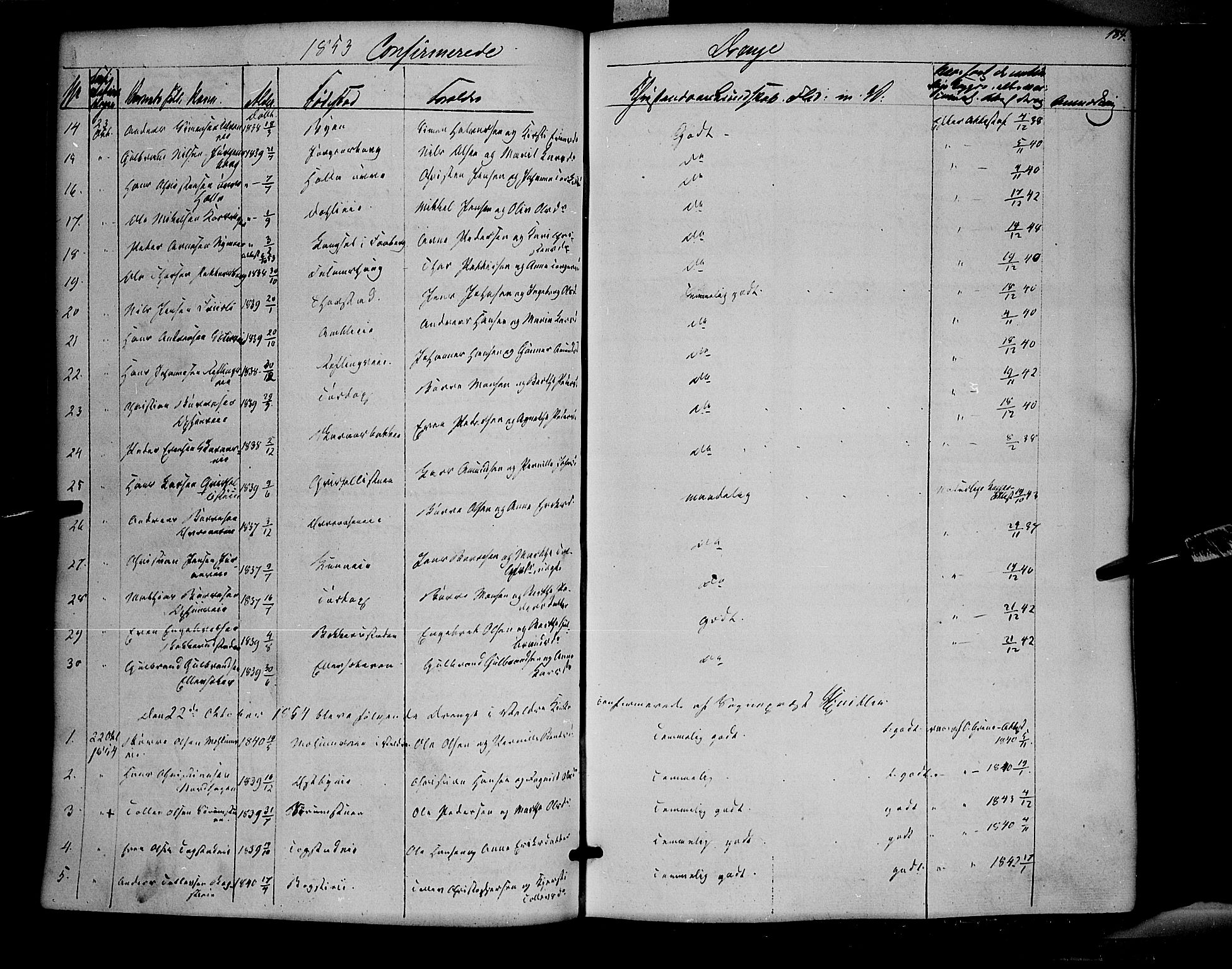 Ringsaker prestekontor, AV/SAH-PREST-014/K/Ka/L0009: Parish register (official) no. 9, 1850-1860, p. 184