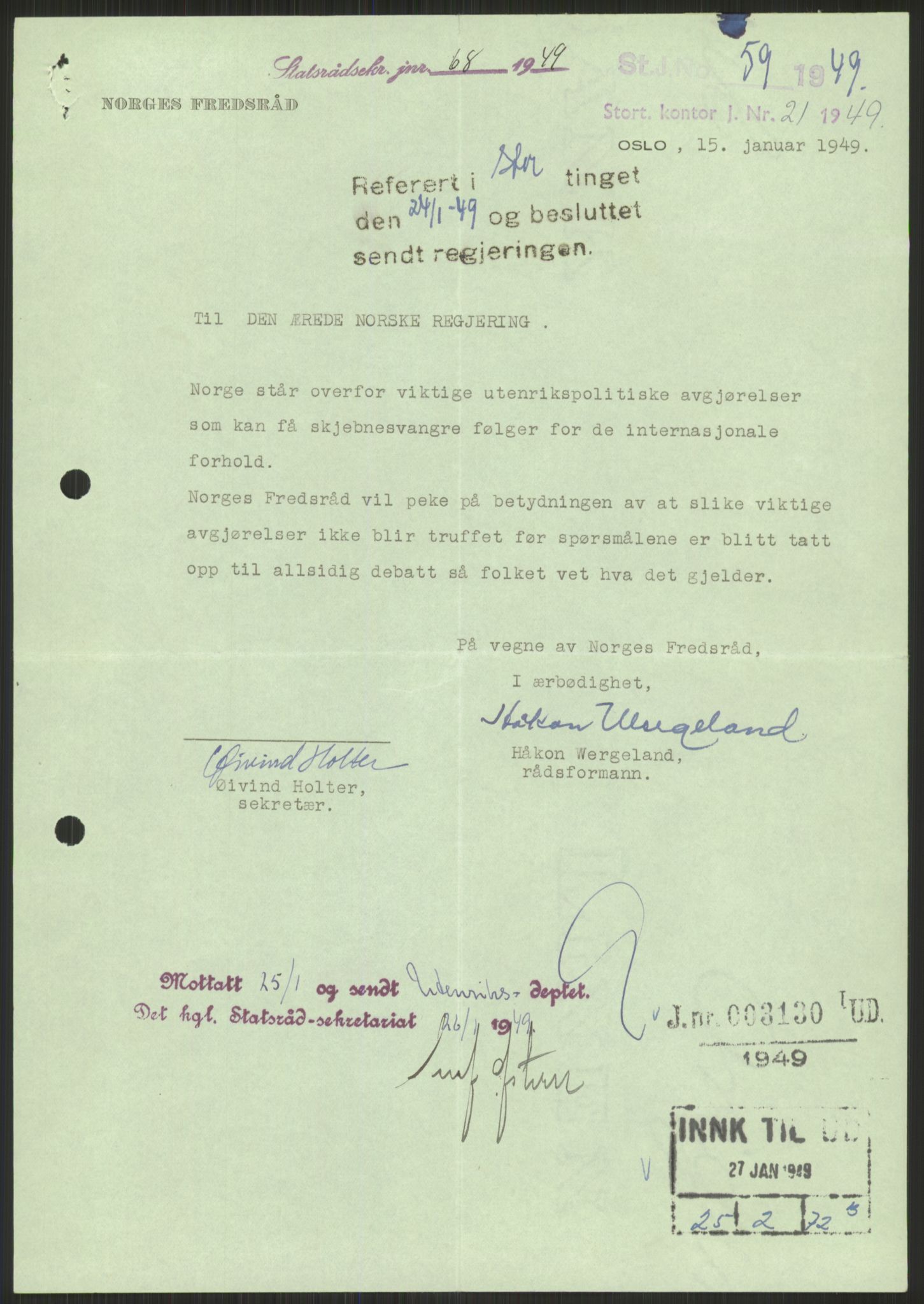 Utenriksdepartementet, RA/S-2259, 1948-1950, p. 659