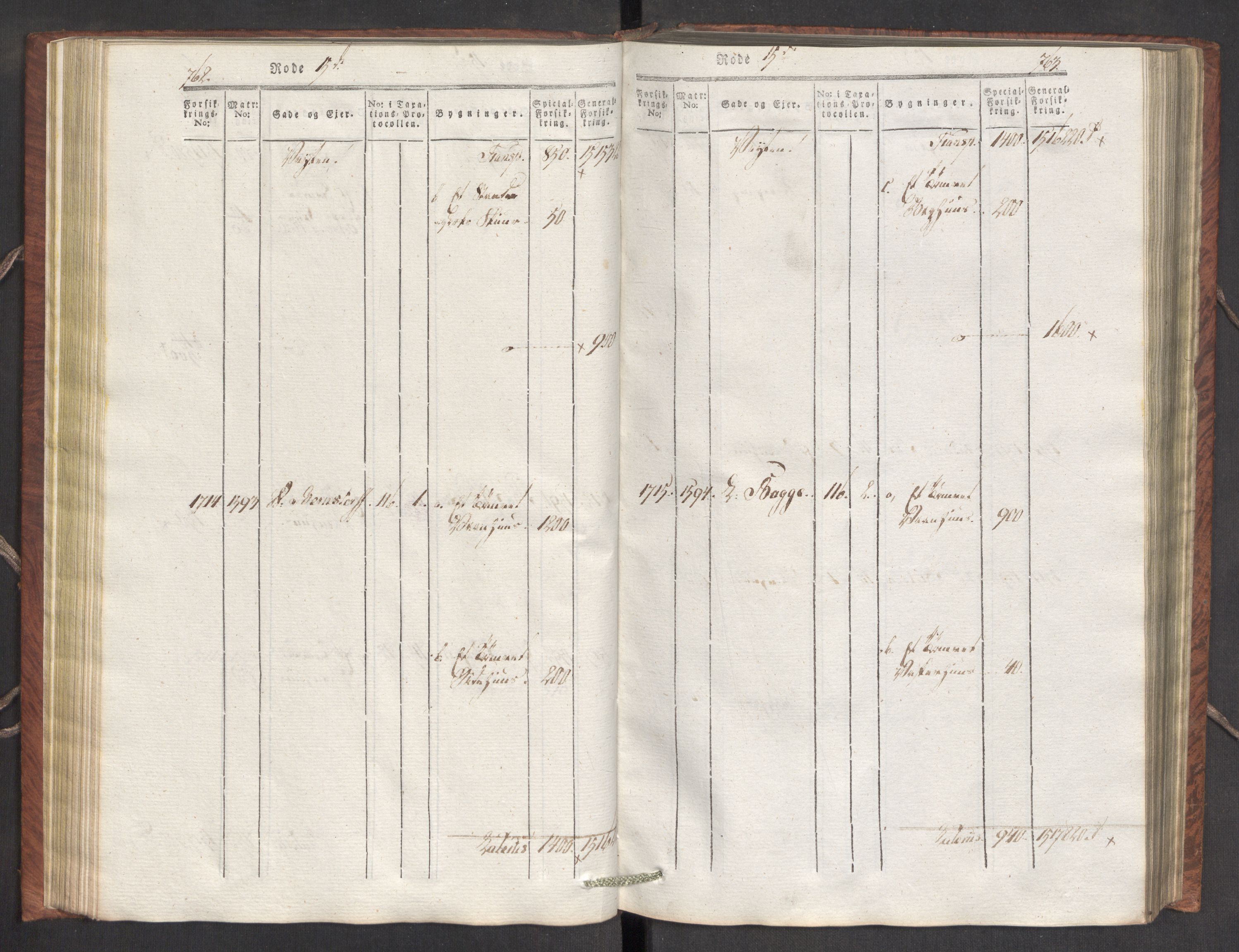 Kommersekollegiet, Brannforsikringskontoret 1767-1814, AV/RA-EA-5458/F/Fa/L0007/0002: Bergen / Branntakstprotokoll, 1807-1817, p. 762-763