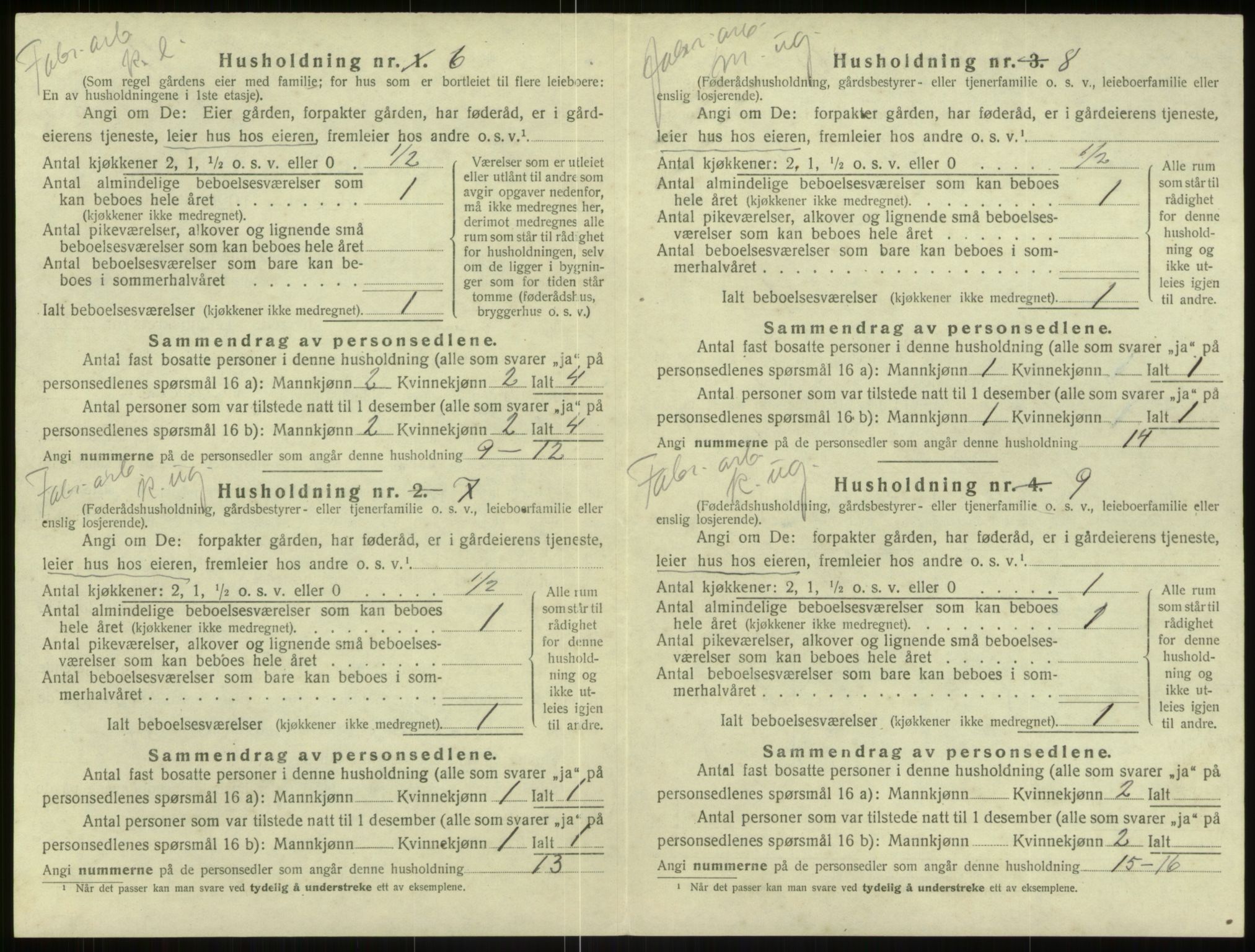 SAB, 1920 census for Haus, 1920, p. 1169