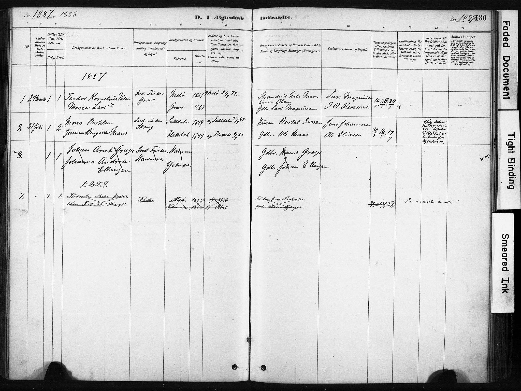 Ministerialprotokoller, klokkerbøker og fødselsregistre - Nordland, AV/SAT-A-1459/808/L0128: Parish register (official) no. 808A01, 1880-1902, p. 136