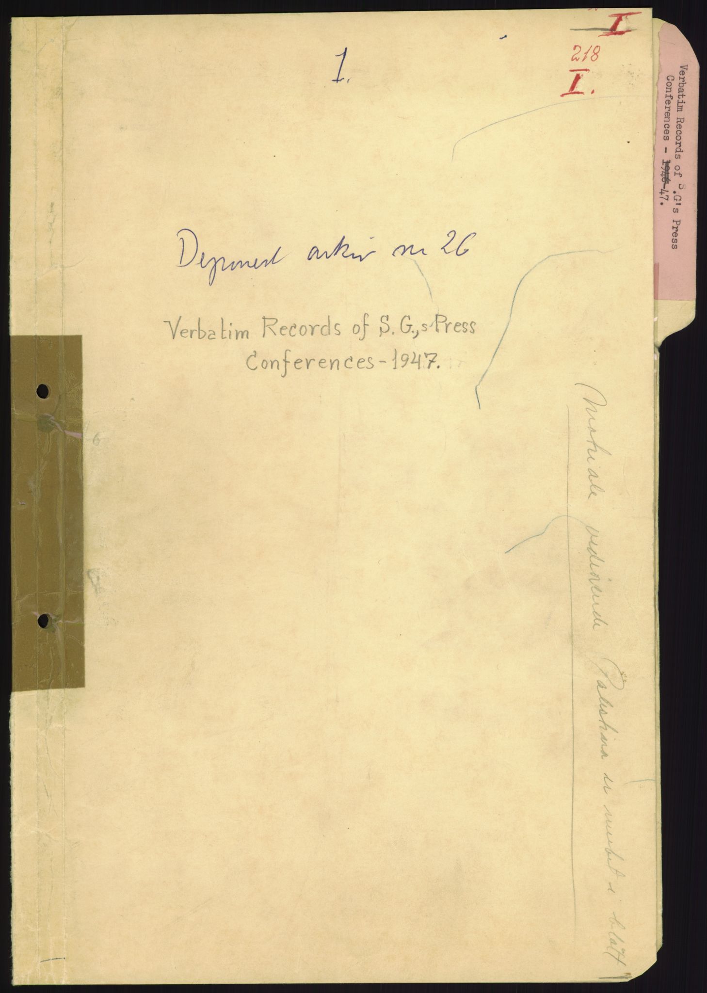 Lie, Trygve, RA/PA-1407/D/L0018: Generalsekretærens papirer., 1947-1951, p. 1