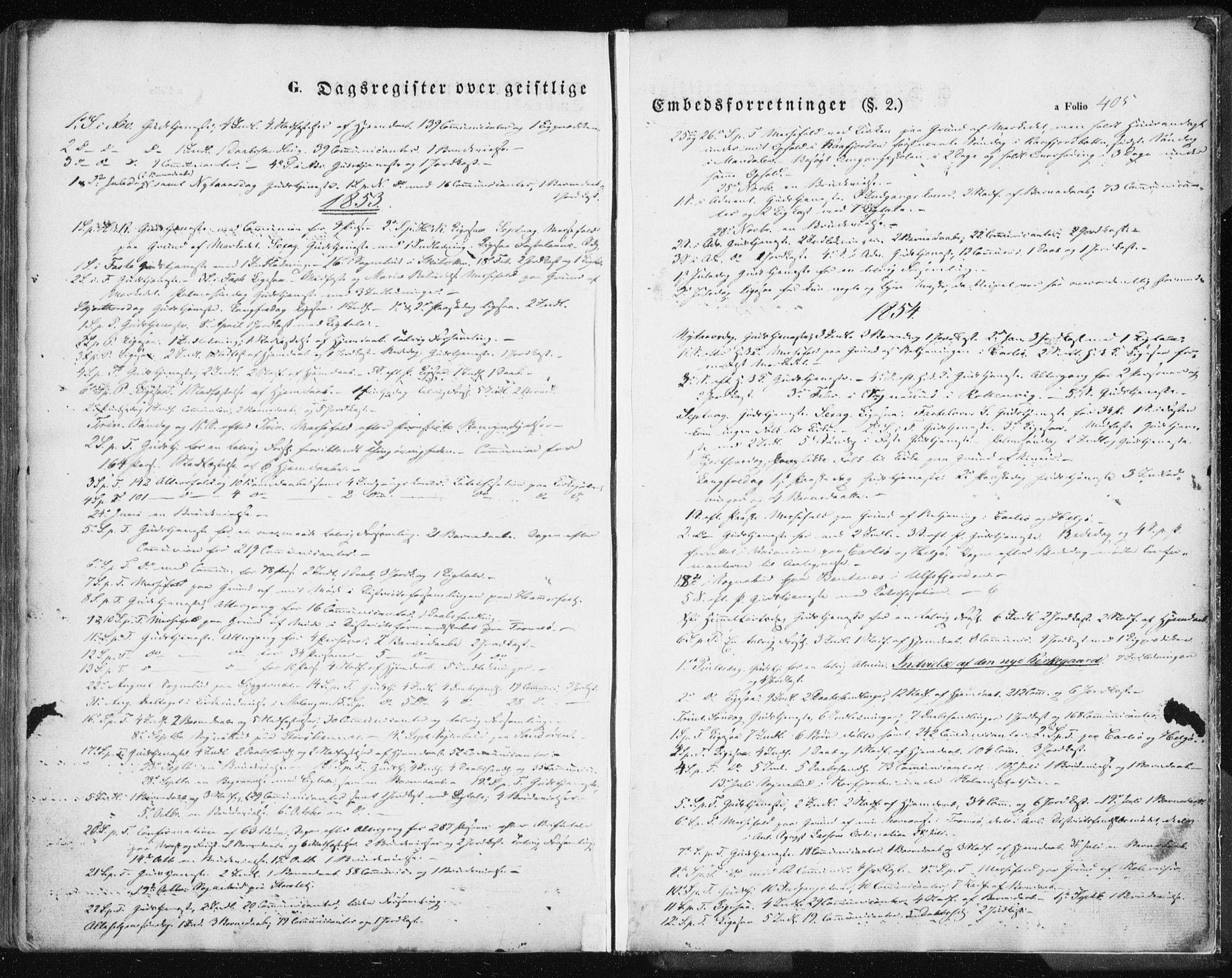 Lyngen sokneprestembete, SATØ/S-1289/H/He/Hea/L0004kirke: Parish register (official) no. 4, 1839-1858, p. 405