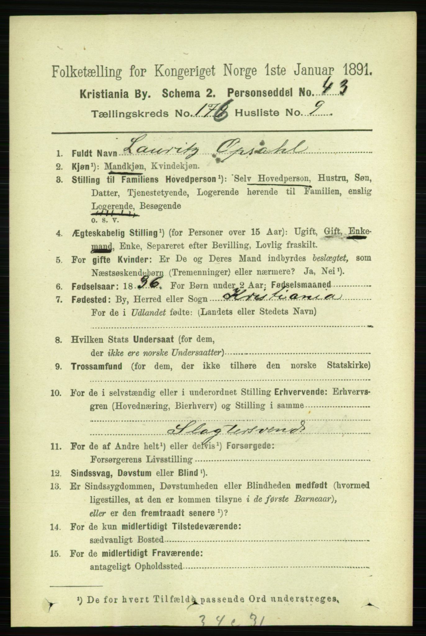 RA, 1891 census for 0301 Kristiania, 1891, p. 105904