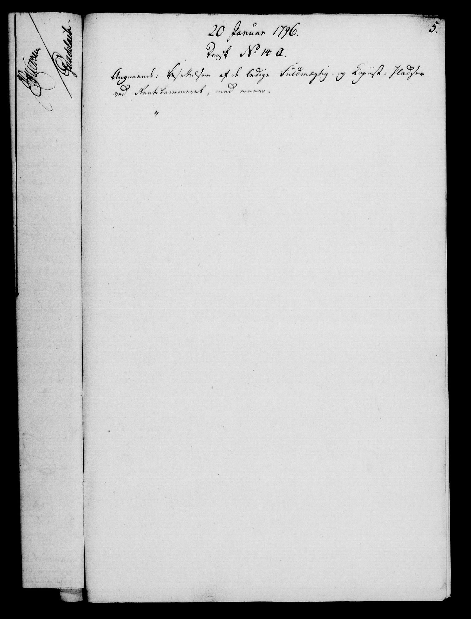 Rentekammeret, Kammerkanselliet, RA/EA-3111/G/Gf/Gfa/L0078: Norsk relasjons- og resolusjonsprotokoll (merket RK 52.78), 1796, p. 44
