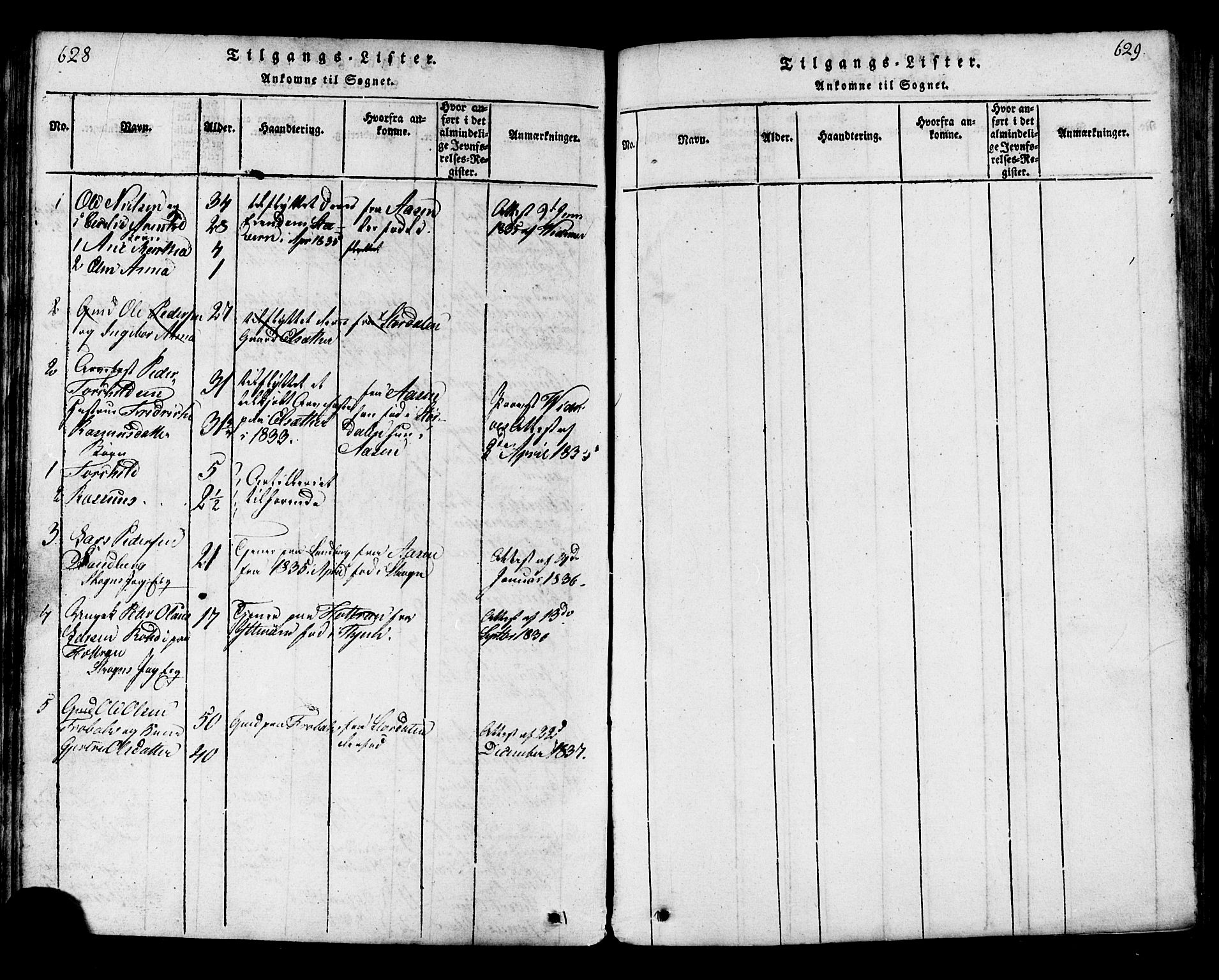 Ministerialprotokoller, klokkerbøker og fødselsregistre - Nord-Trøndelag, SAT/A-1458/717/L0169: Parish register (copy) no. 717C01, 1816-1834, p. 628-629
