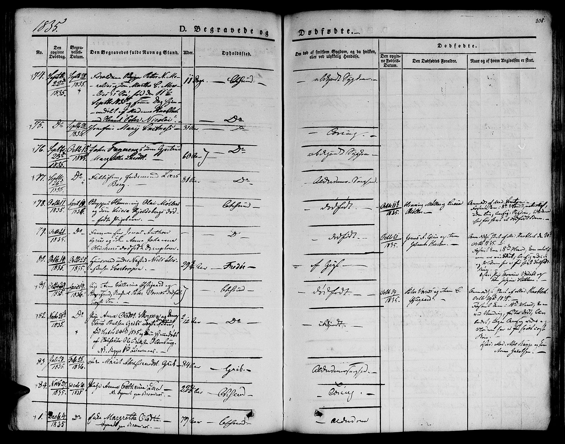 Ministerialprotokoller, klokkerbøker og fødselsregistre - Møre og Romsdal, SAT/A-1454/572/L0843: Parish register (official) no. 572A06, 1832-1842, p. 338