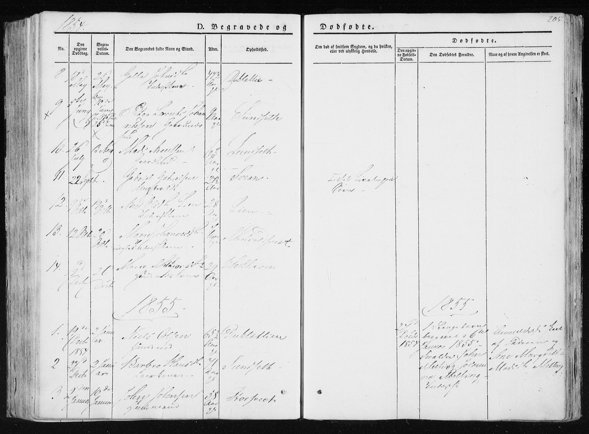 Ministerialprotokoller, klokkerbøker og fødselsregistre - Nord-Trøndelag, SAT/A-1458/733/L0323: Parish register (official) no. 733A02, 1843-1870, p. 205