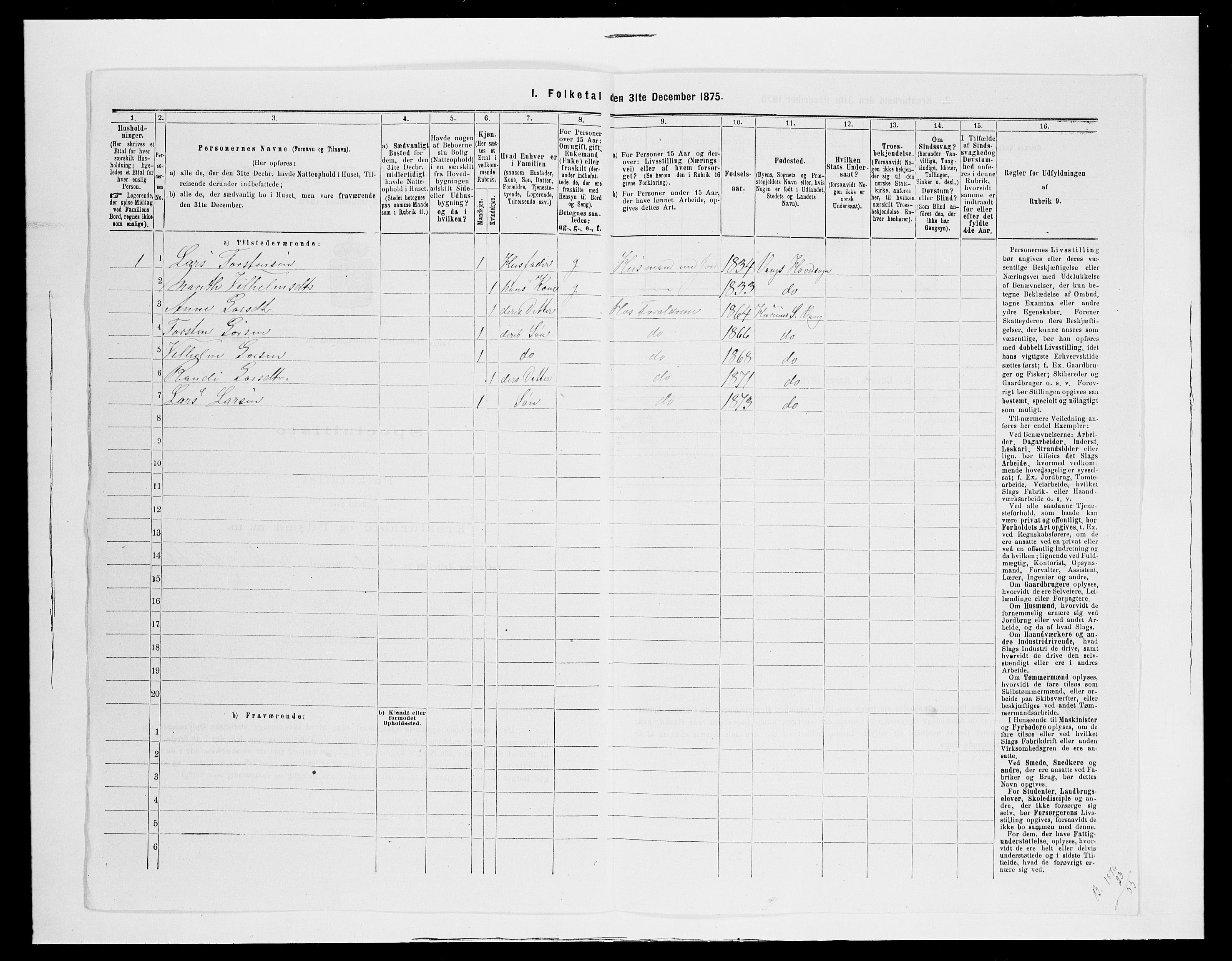 SAH, 1875 census for 0545P Vang, 1875, p. 562