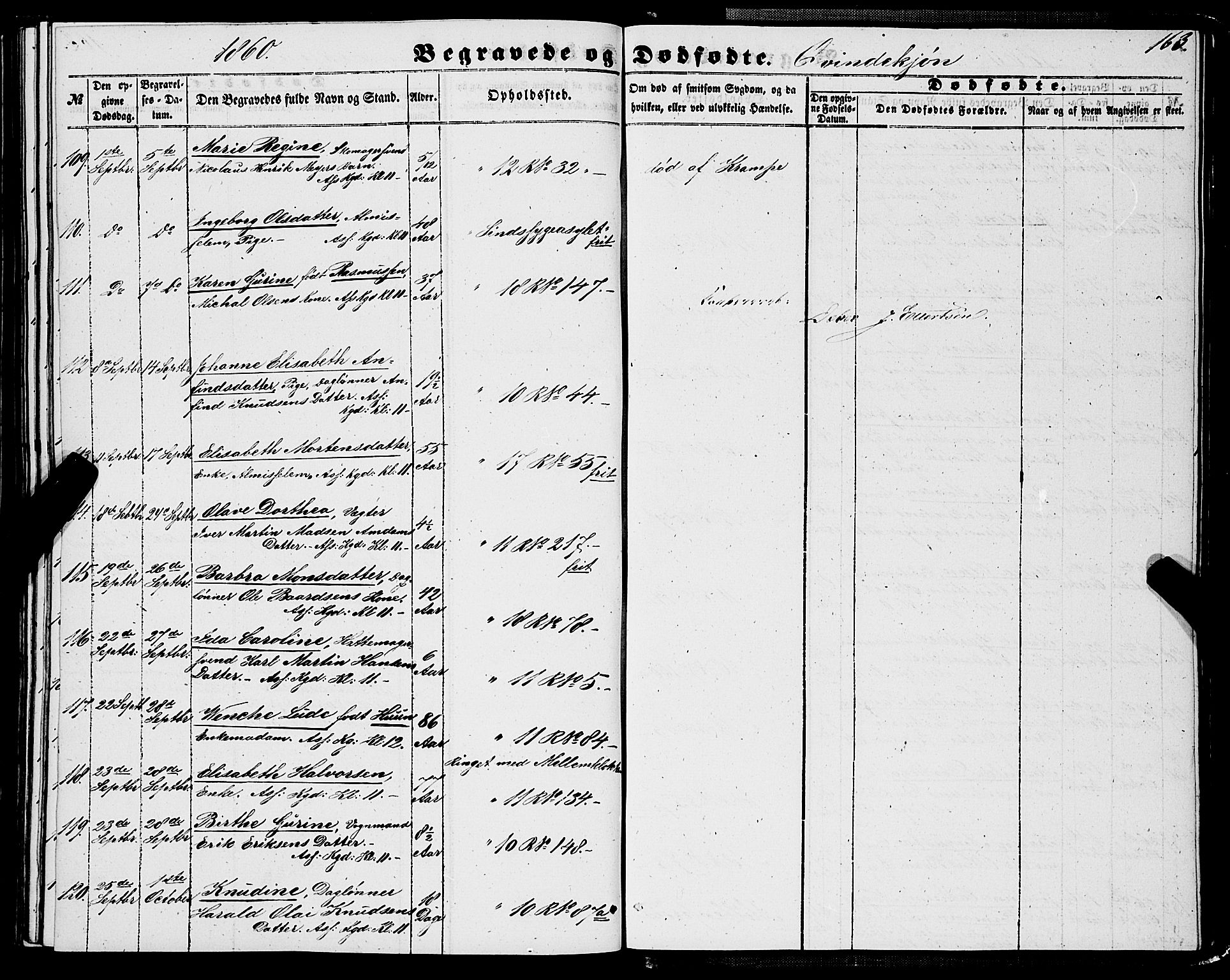 Domkirken sokneprestembete, AV/SAB-A-74801/H/Haa/L0041: Parish register (official) no. E 2, 1853-1863, p. 163