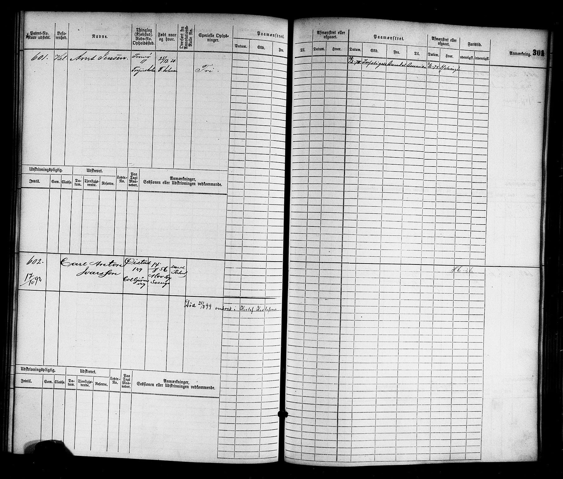 Arendal mønstringskrets, AV/SAK-2031-0012/F/Fb/L0010: Hovedrulle nr 1-774, S-8, 1868-1885, p. 314