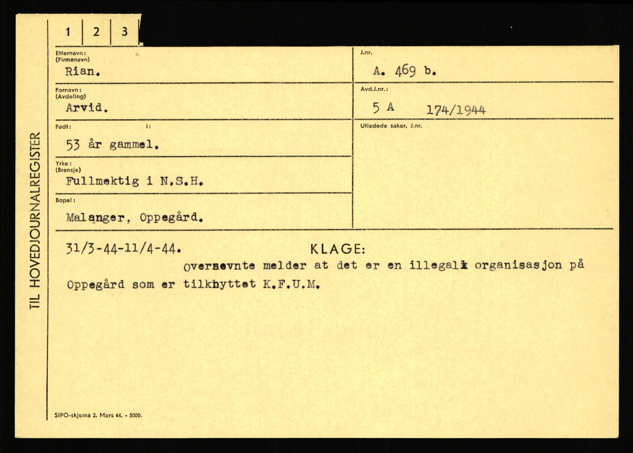 Statspolitiet - Hovedkontoret / Osloavdelingen, AV/RA-S-1329/C/Ca/L0013: Raa - Servold, 1943-1945, p. 1087