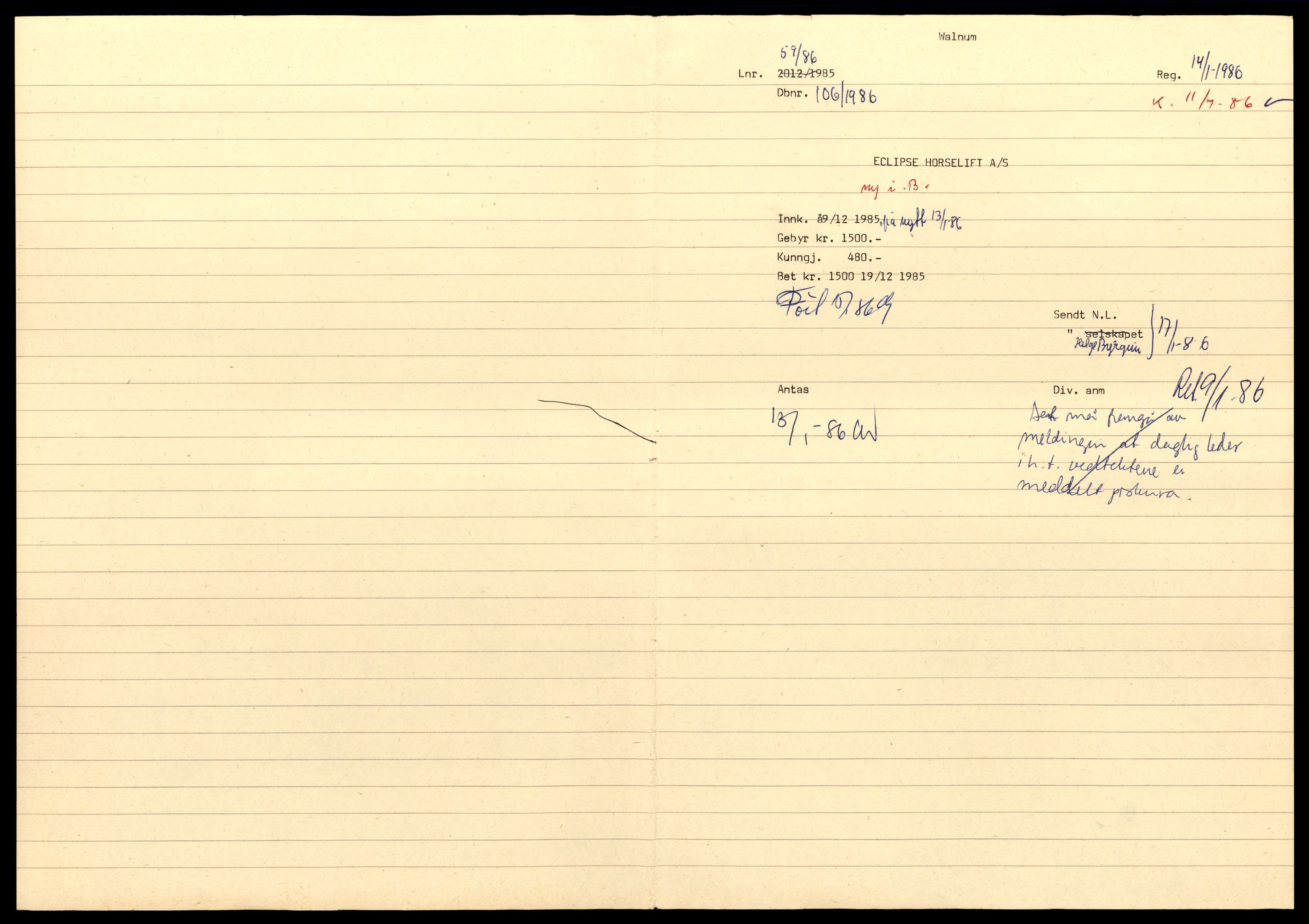 Asker og Bærum tingrett, SAT/A-10379/K/Kb/Kbb/L0070: Aksjeselskap og andelslag i Bærum, Ec - Eie, 1944-1993, p. 5