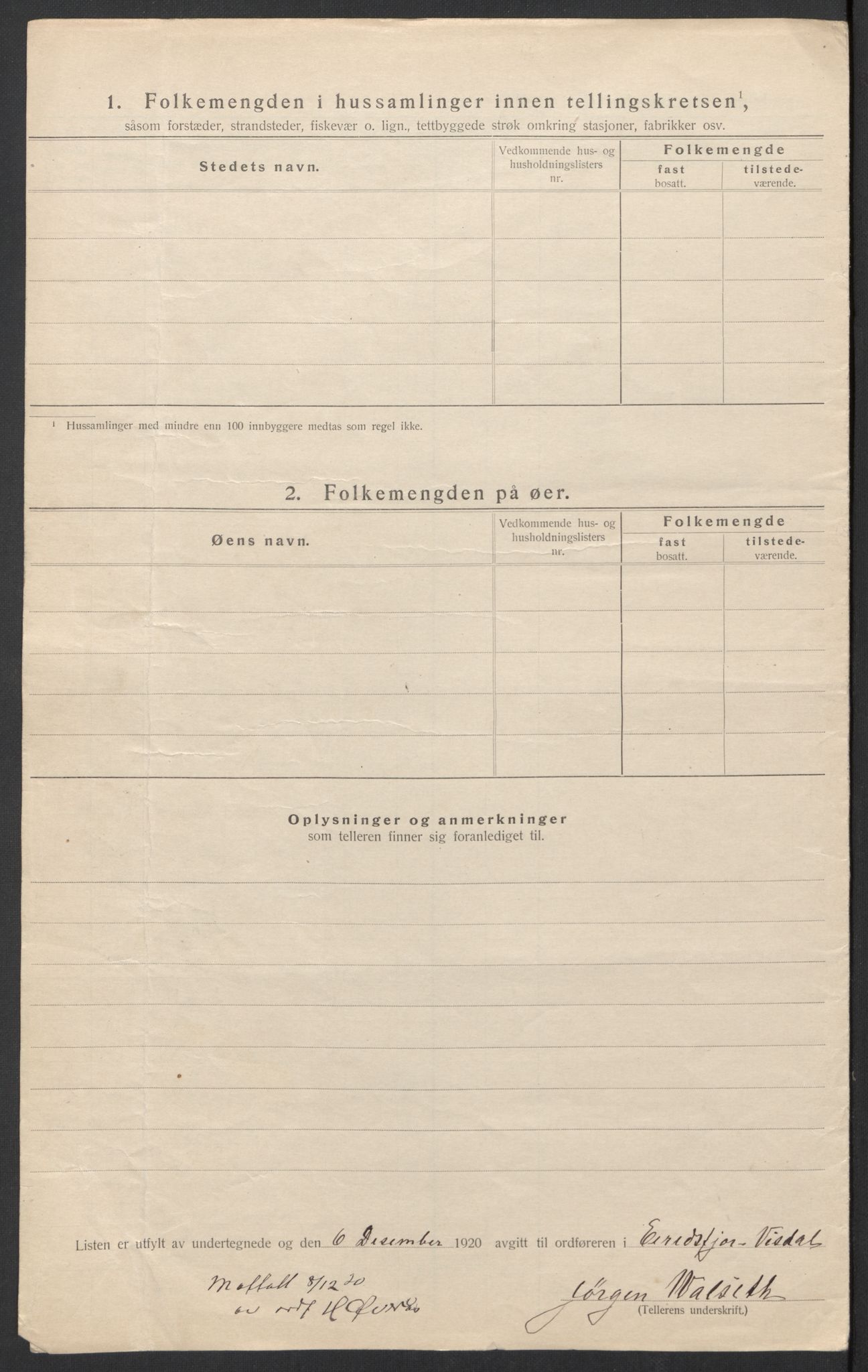 SAT, 1920 census for Eresfjord og Vistdal, 1920, p. 13