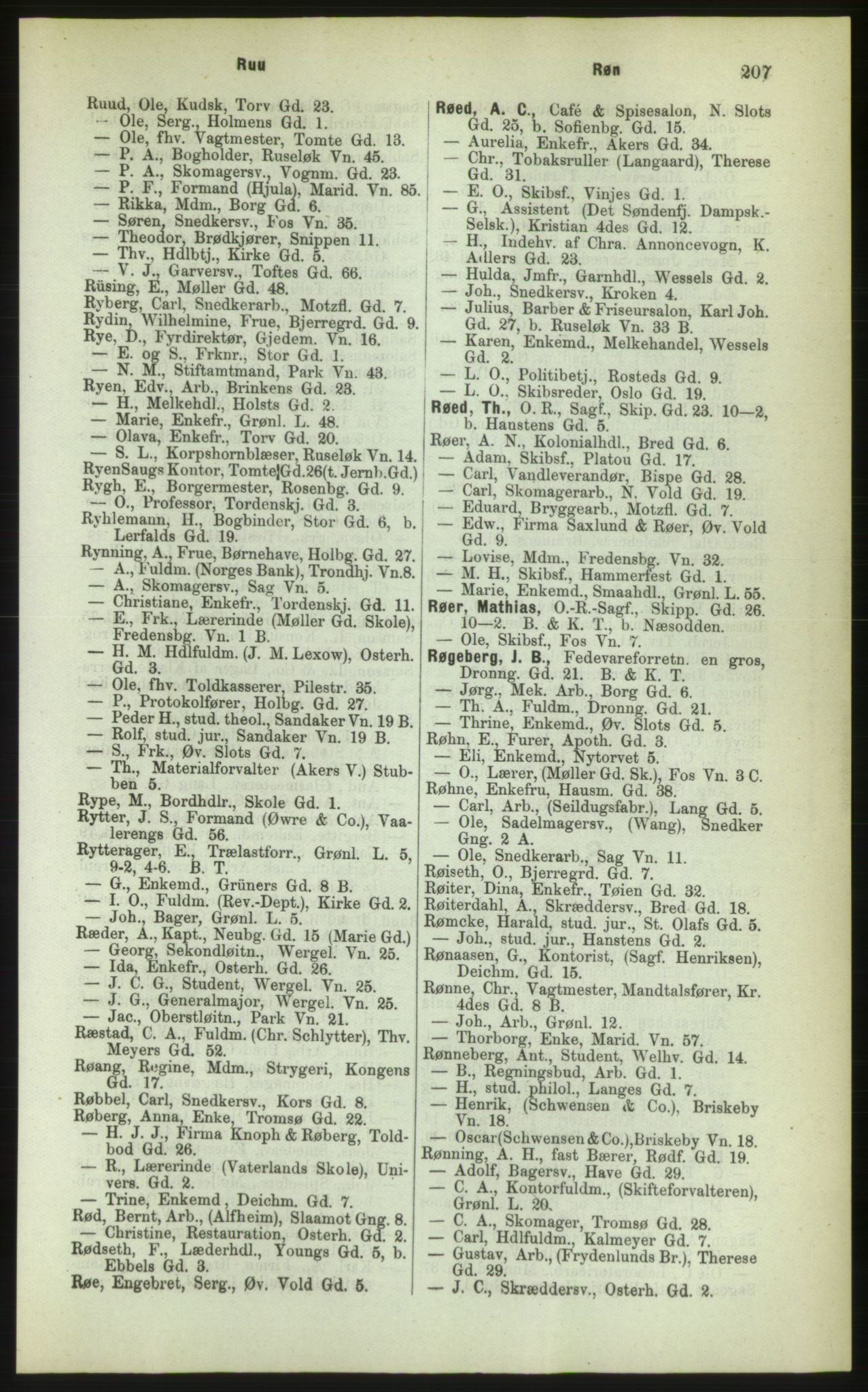 Kristiania/Oslo adressebok, PUBL/-, 1883, p. 207