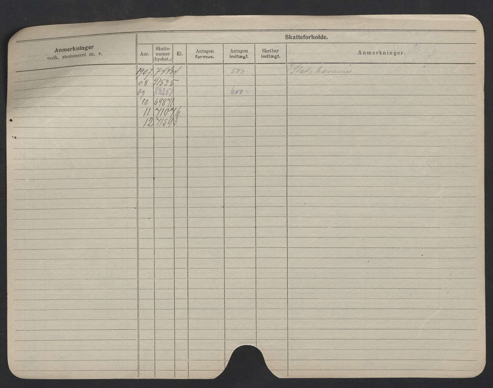 Oslo folkeregister, Registerkort, AV/SAO-A-11715/F/Fa/Fac/L0006: Menn, 1906-1914, p. 651b
