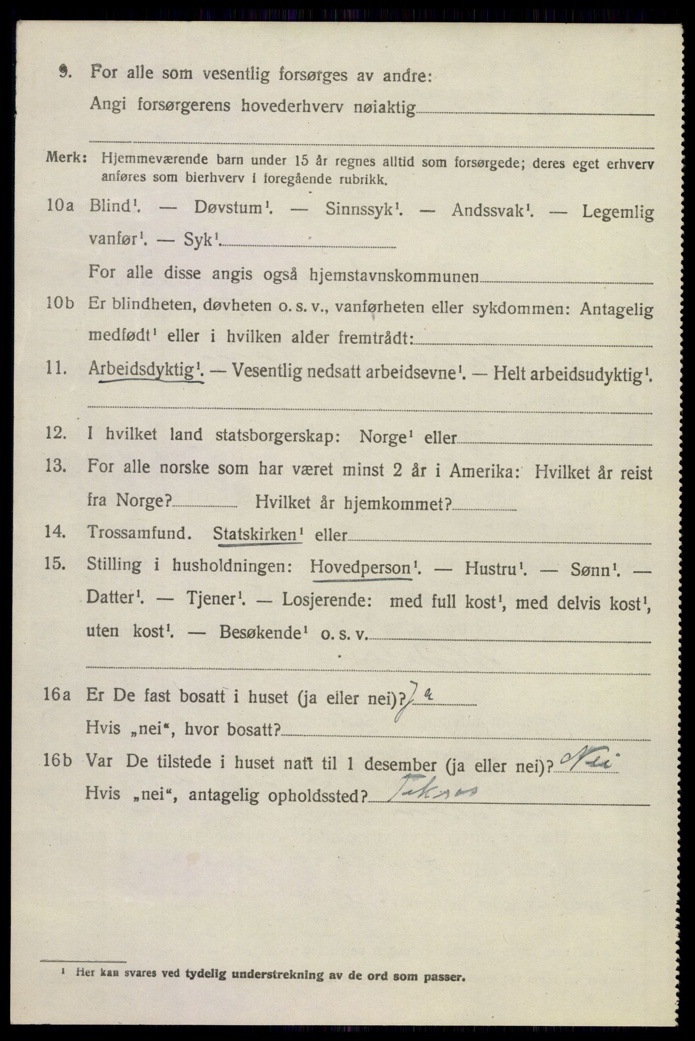 SAKO, 1920 census for Sandeherred, 1920, p. 19099