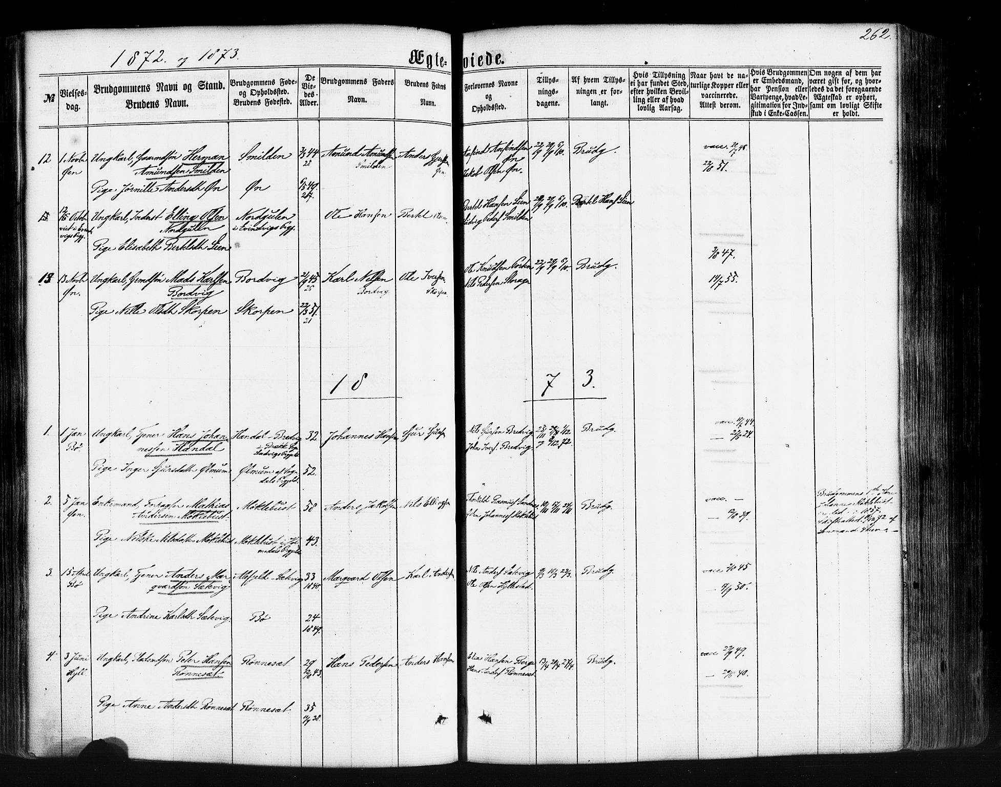 Hyllestad sokneprestembete, AV/SAB-A-80401: Parish register (official) no. A 1, 1861-1886, p. 262