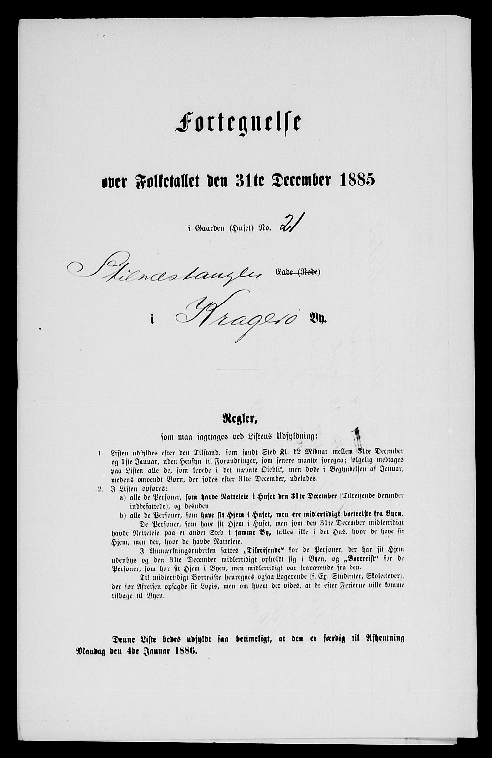 SAKO, 1885 census for 0801 Kragerø, 1885, p. 44