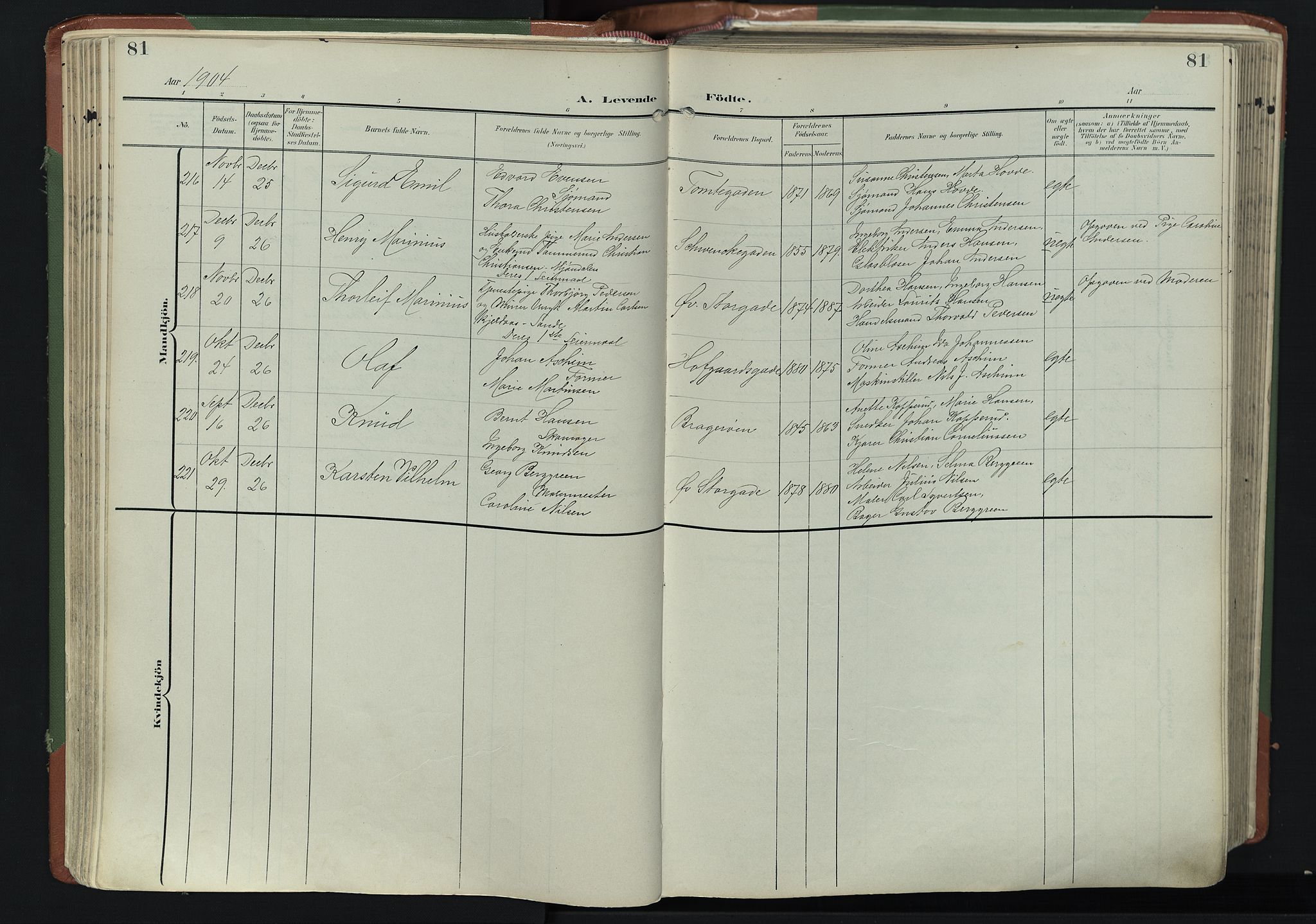 Bragernes kirkebøker, SAKO/A-6/F/Fb/L0009: Parish register (official) no. II 9, 1902-1911, p. 81