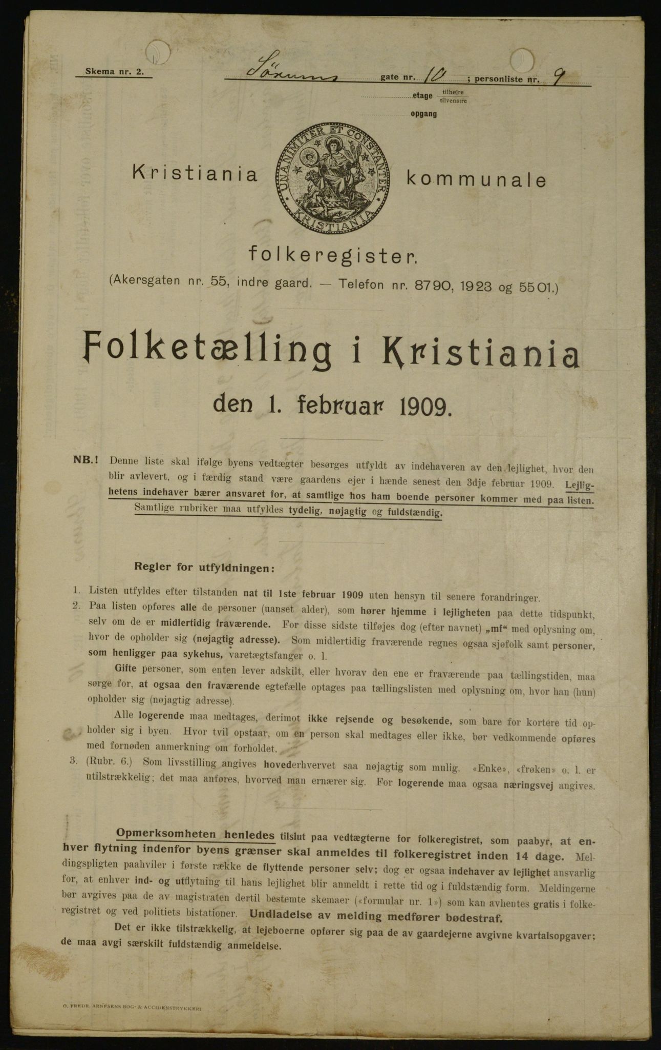 OBA, Municipal Census 1909 for Kristiania, 1909, p. 96944