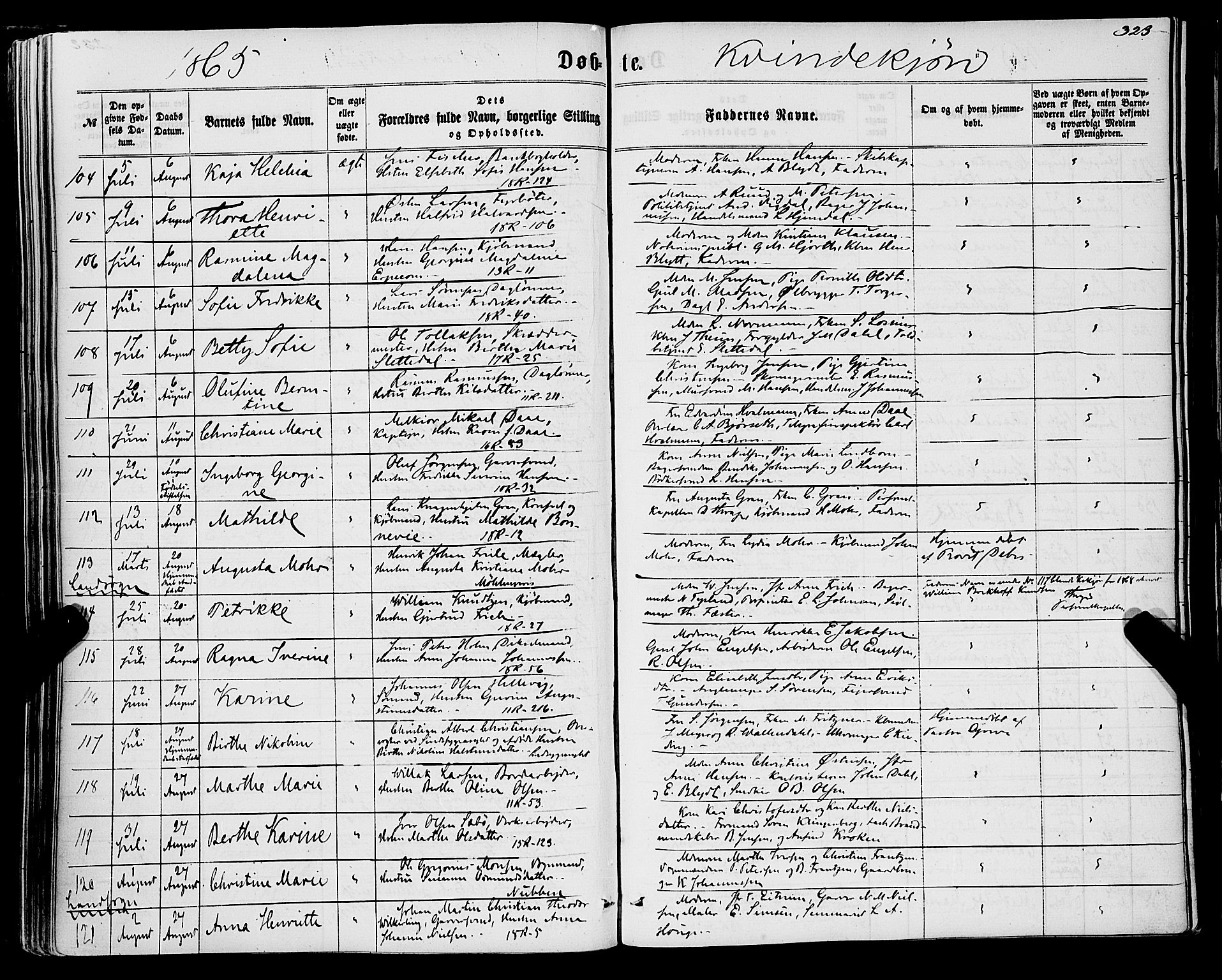 Domkirken sokneprestembete, SAB/A-74801/H/Haa/L0021: Parish register (official) no. B 4, 1859-1871, p. 323