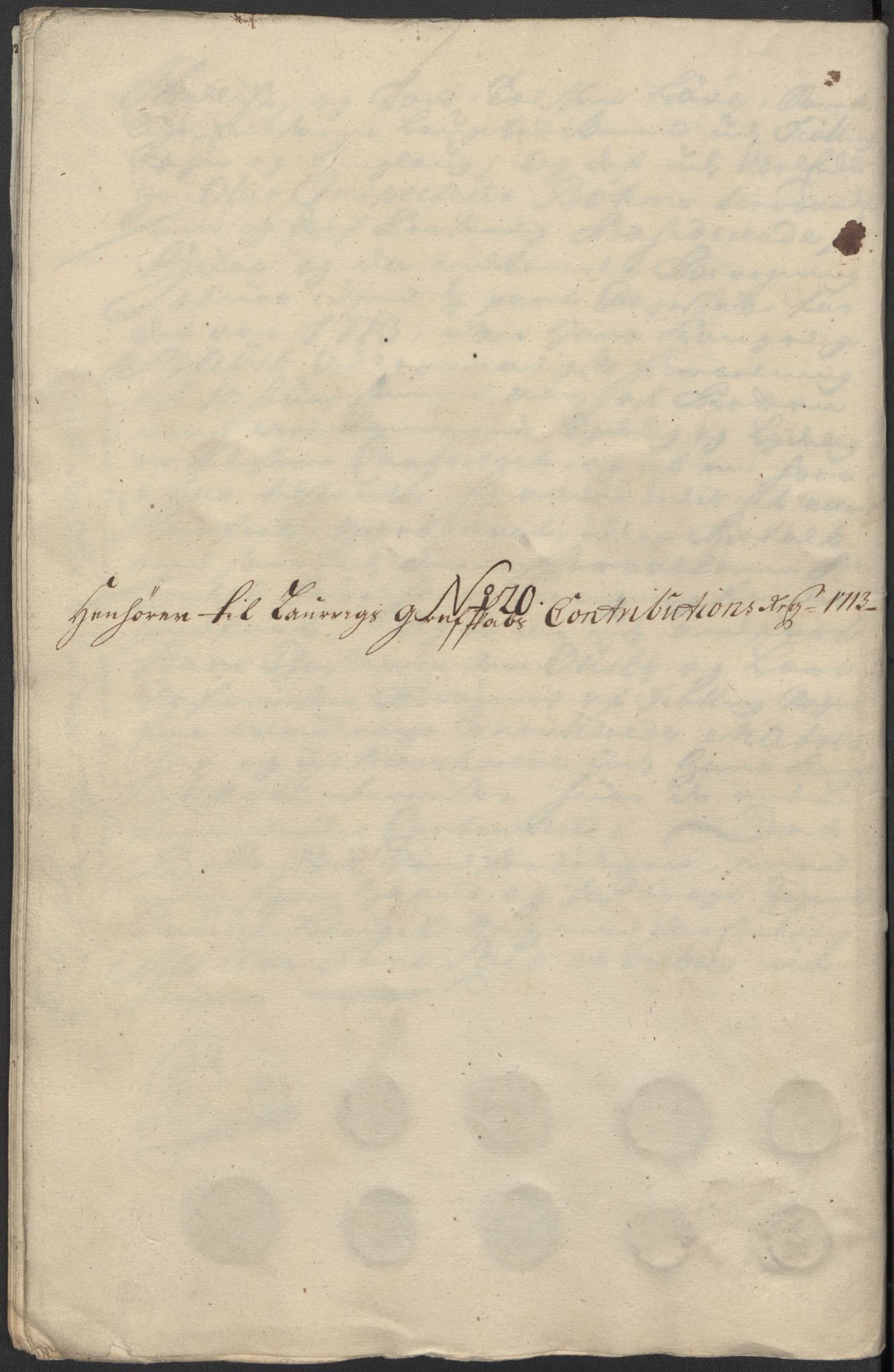 Rentekammeret inntil 1814, Reviderte regnskaper, Fogderegnskap, AV/RA-EA-4092/R33/L1985: Fogderegnskap Larvik grevskap, 1713, p. 337