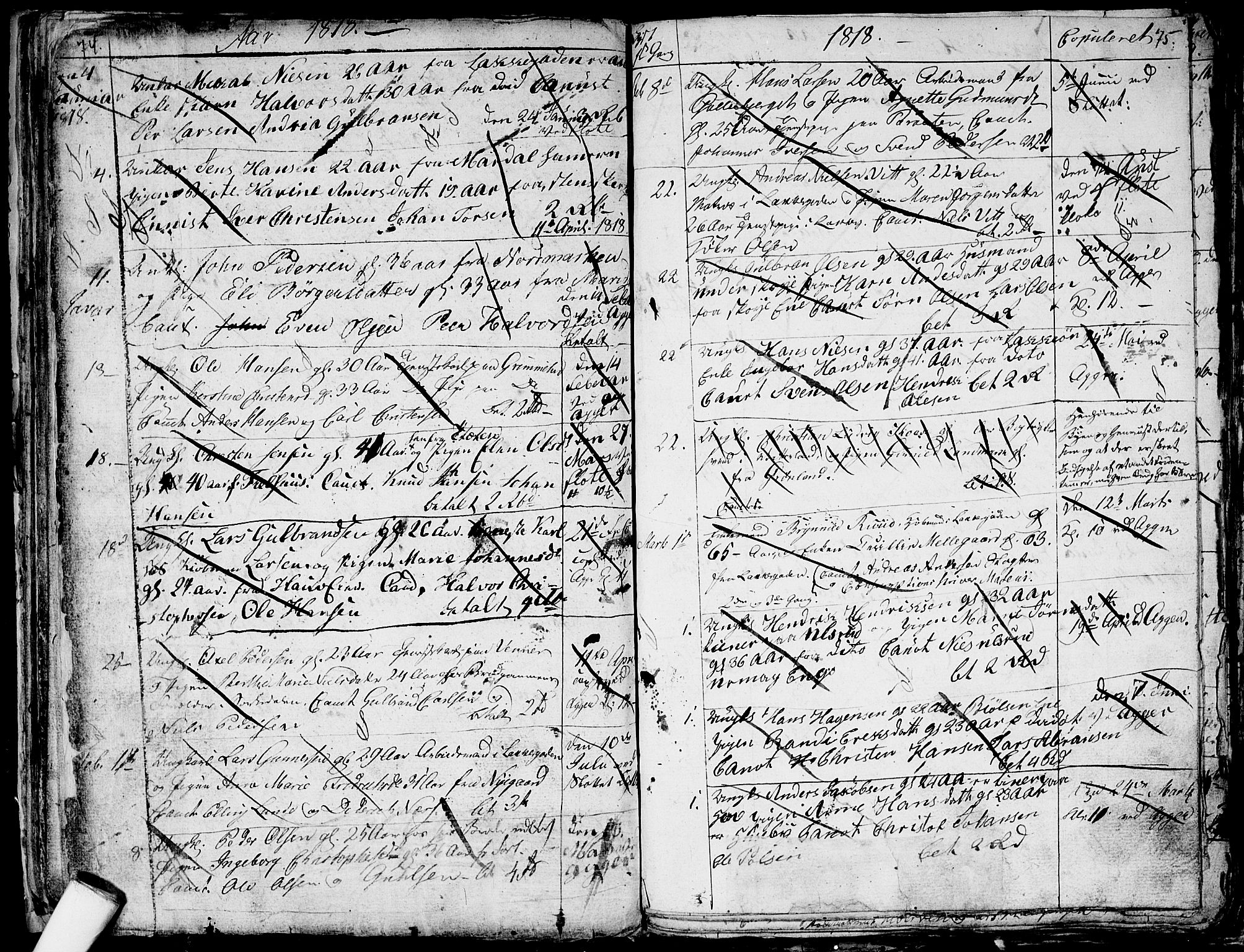 Aker prestekontor kirkebøker, SAO/A-10861/G/L0001: Parish register (copy) no. 1, 1796-1826, p. 74-75