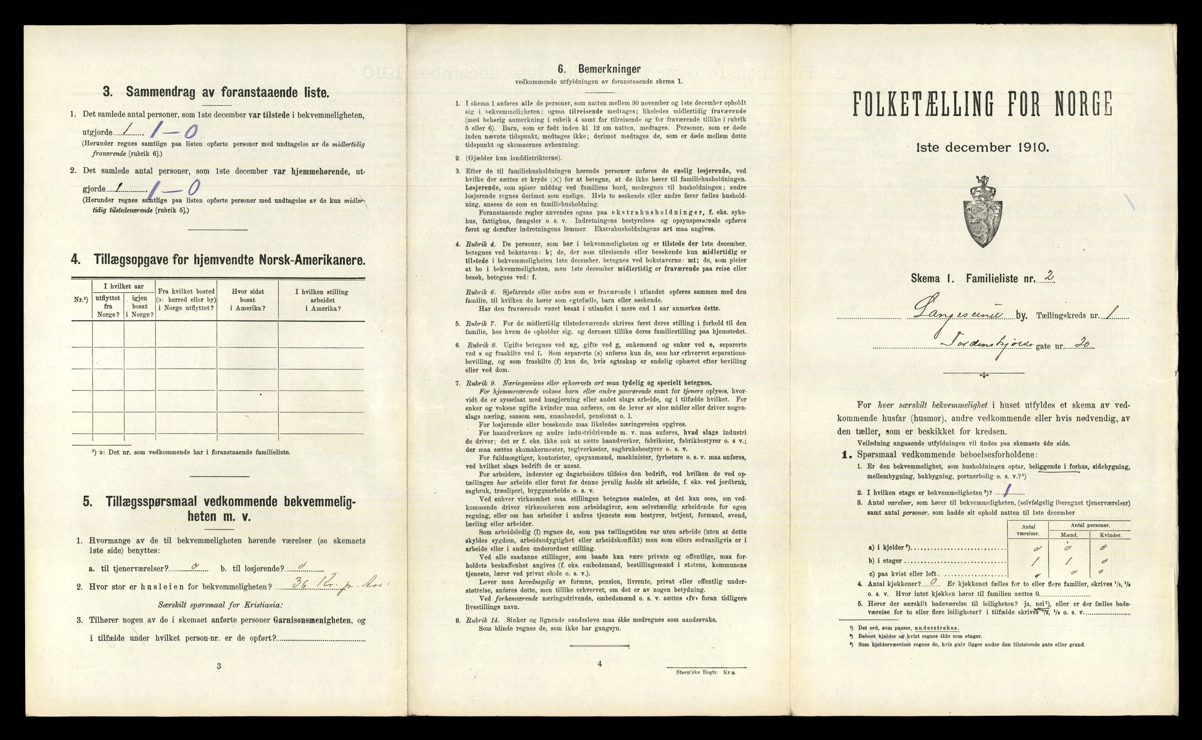 RA, 1910 census for Langesund, 1910, p. 465