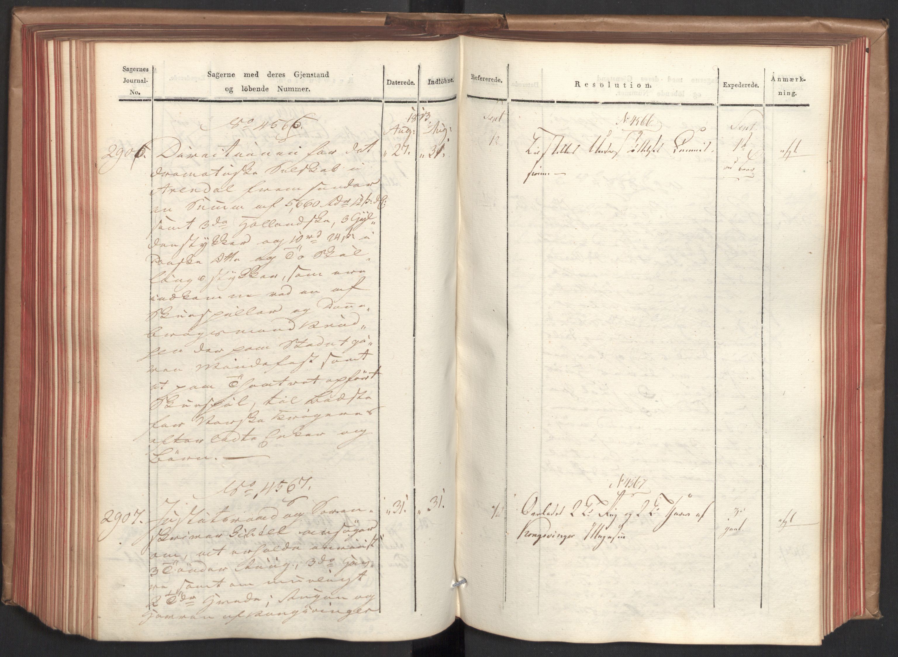 Stattholderembetet 1810-1814, 2. kontor (Kontor B), AV/RA-EA-5432/Ab/L0007: Referatprotokoll,  j.nr. 2603-3042,  l.nr. 4173-4731, 1813, p. 215