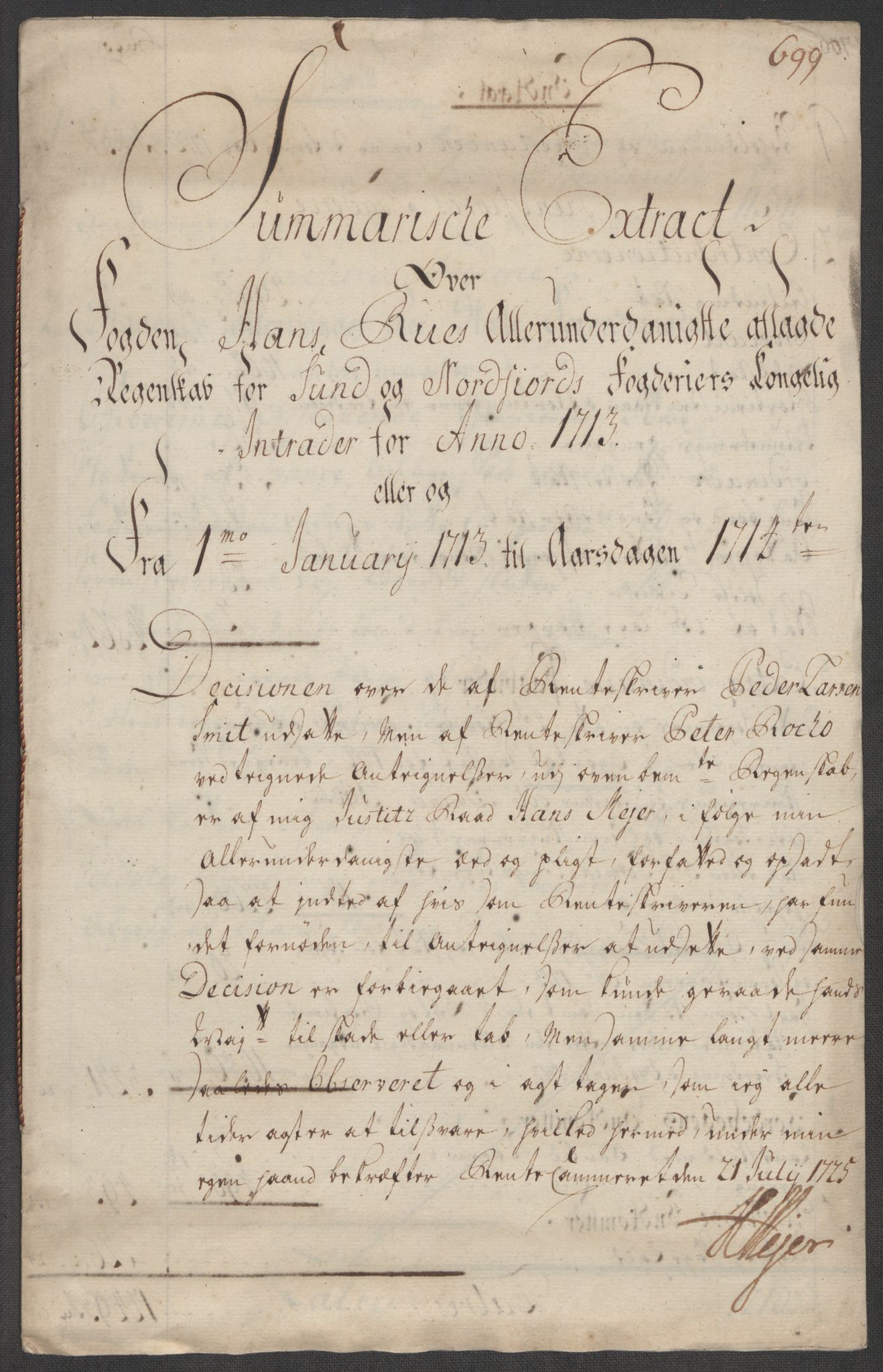 Rentekammeret inntil 1814, Reviderte regnskaper, Fogderegnskap, RA/EA-4092/R53/L3437: Fogderegnskap Sunn- og Nordfjord, 1713, p. 16