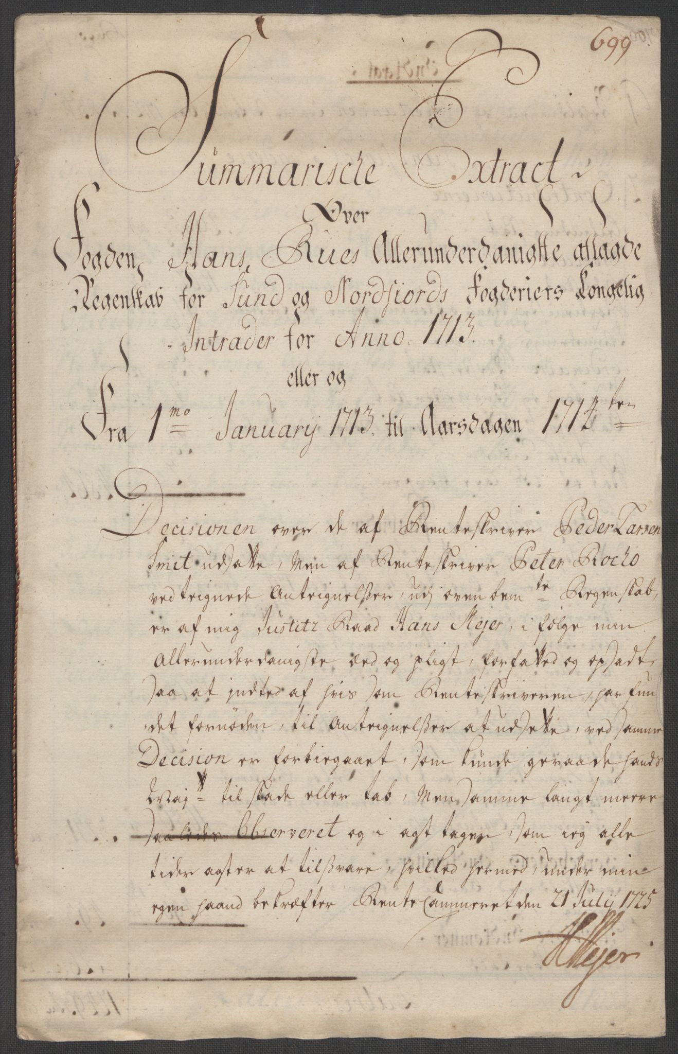 Rentekammeret inntil 1814, Reviderte regnskaper, Fogderegnskap, AV/RA-EA-4092/R53/L3437: Fogderegnskap Sunn- og Nordfjord, 1713, p. 16
