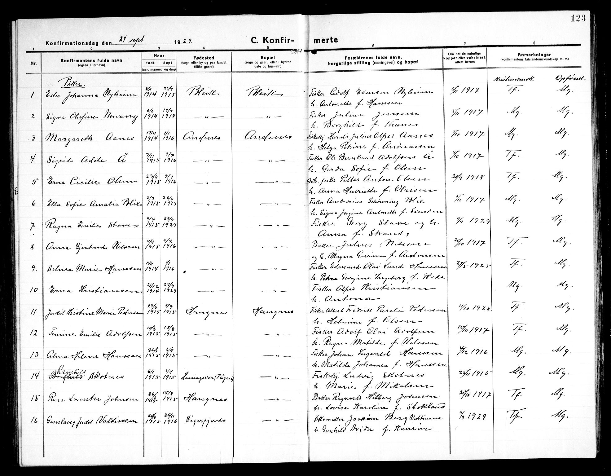Ministerialprotokoller, klokkerbøker og fødselsregistre - Nordland, SAT/A-1459/899/L1450: Parish register (copy) no. 899C05, 1918-1945, p. 123